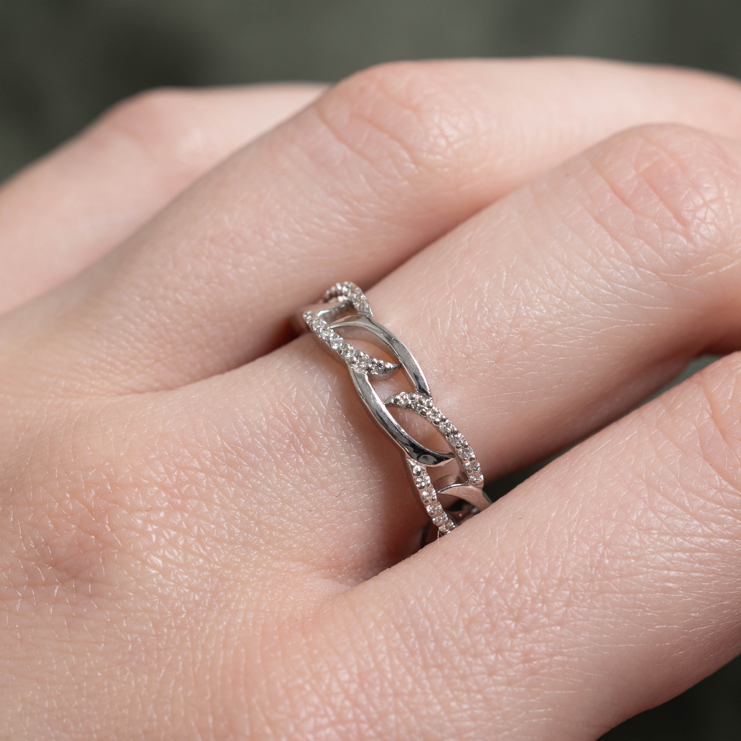 18k Diamond Openwork Chain Ring | 0.26ctw | 5.00mm | SZ 6.75