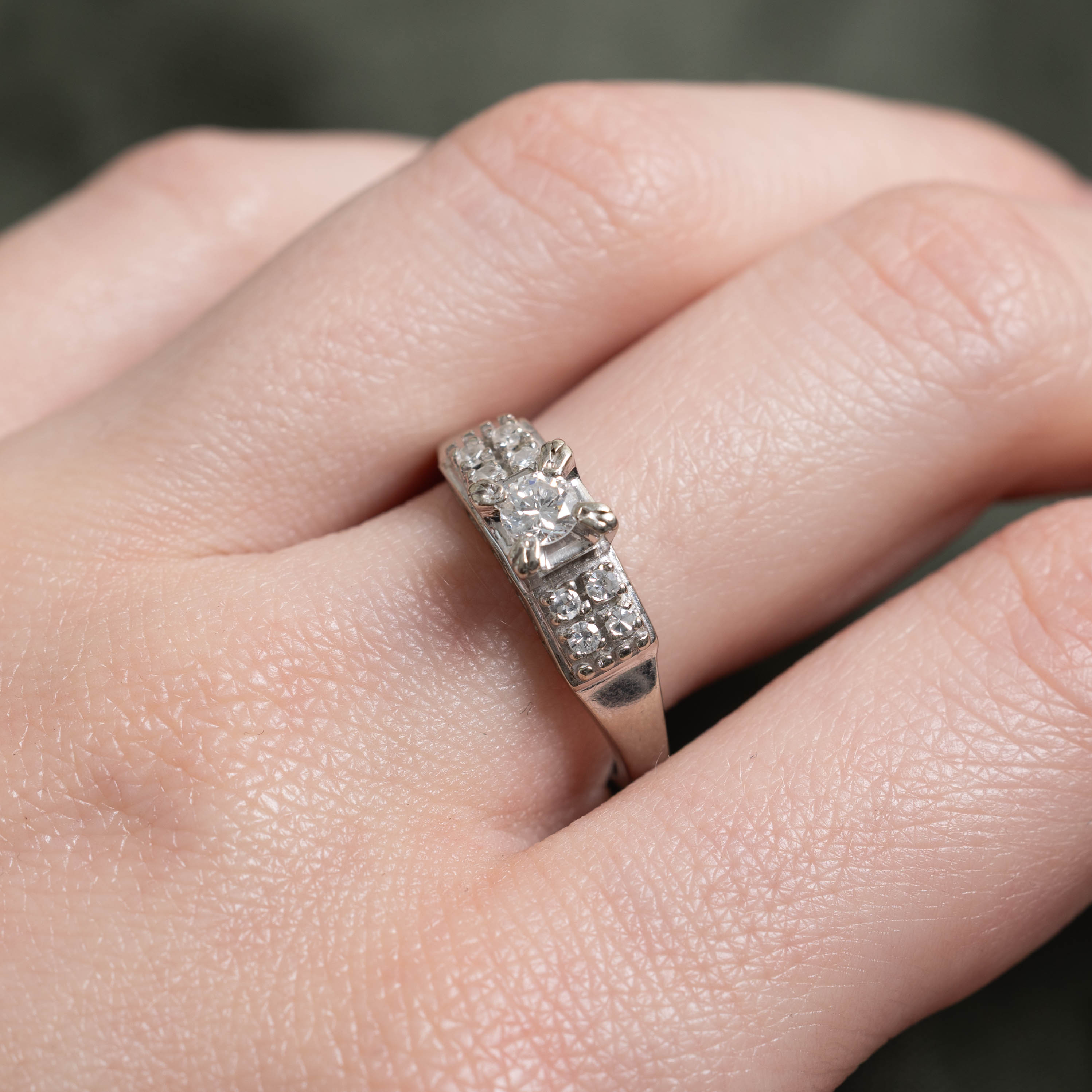 14k Illusion Set Diamond Grid Ring | 0.39ctw | SZ 7.25