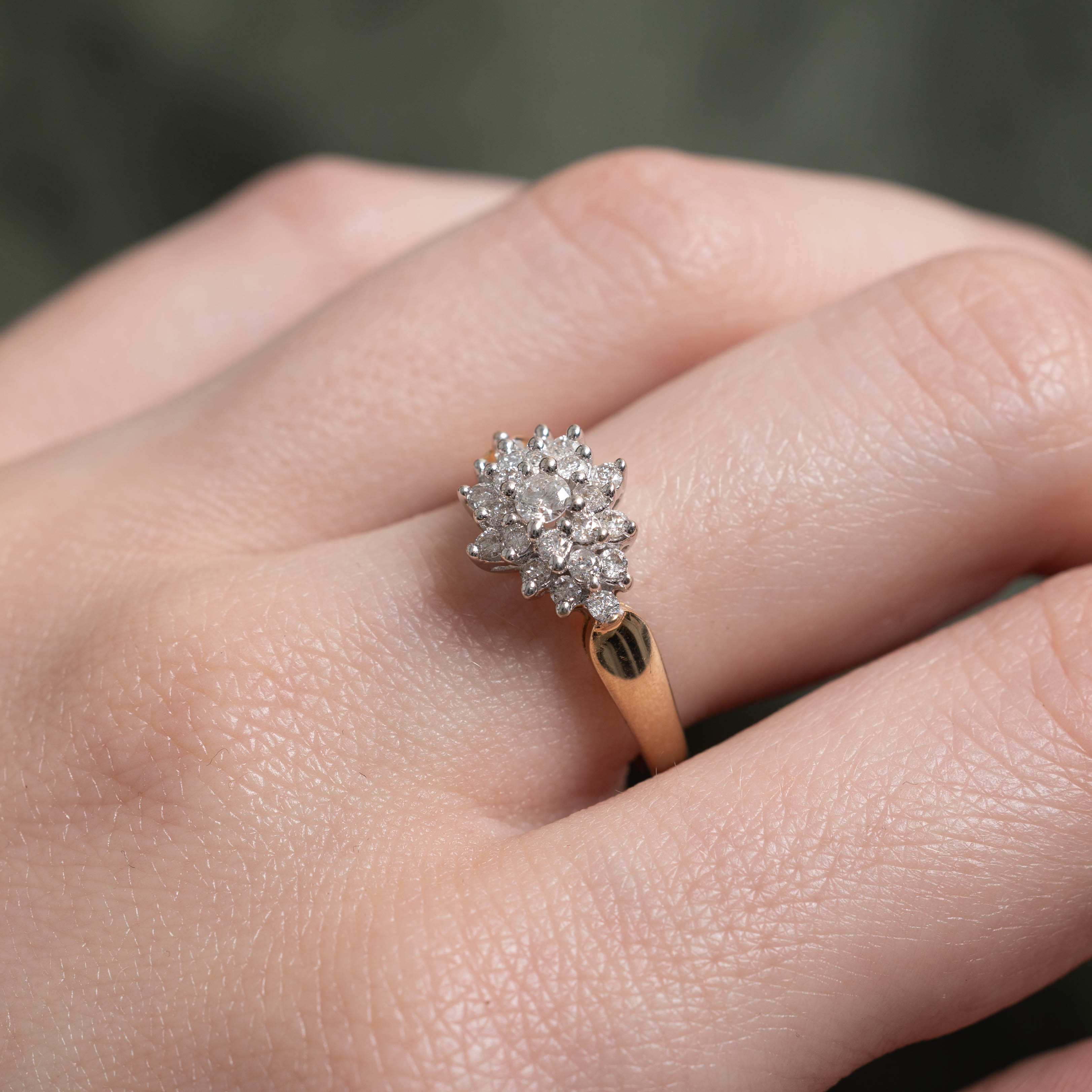 10k Diamond Cluster Marquise Petal Cluster Ring | 0.63ctw | SZ 7