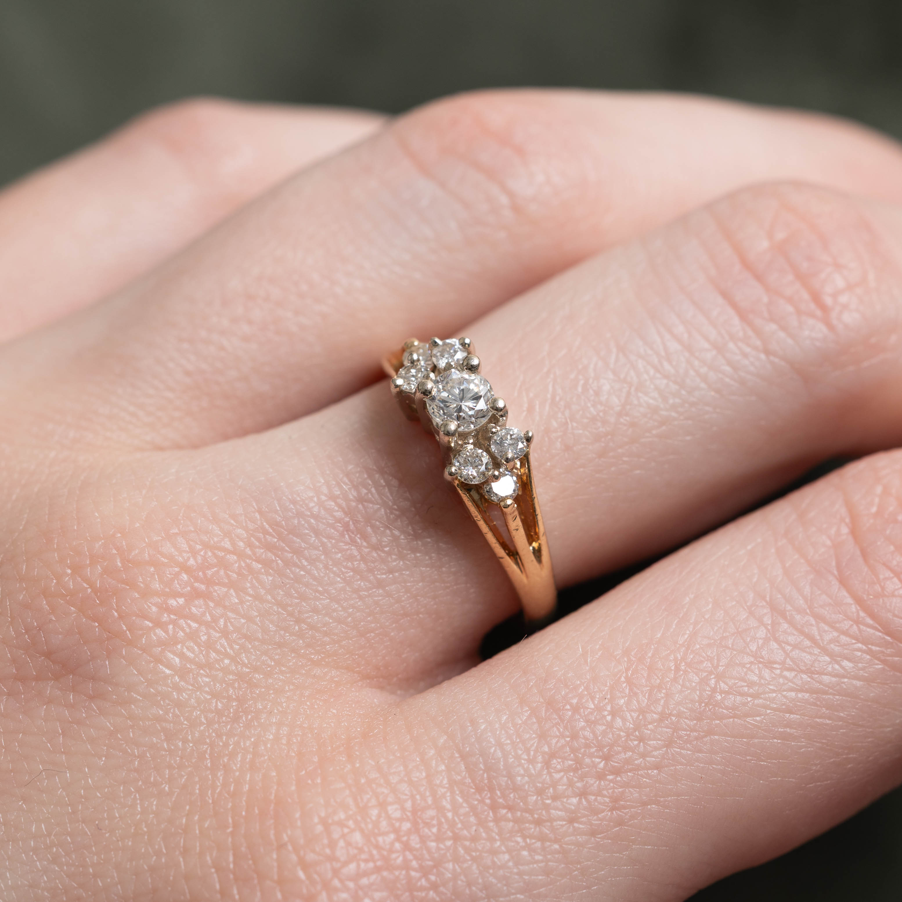 14k Diamond Split Shank Cathedral Ring | 0.51ctw | SZ 6.25