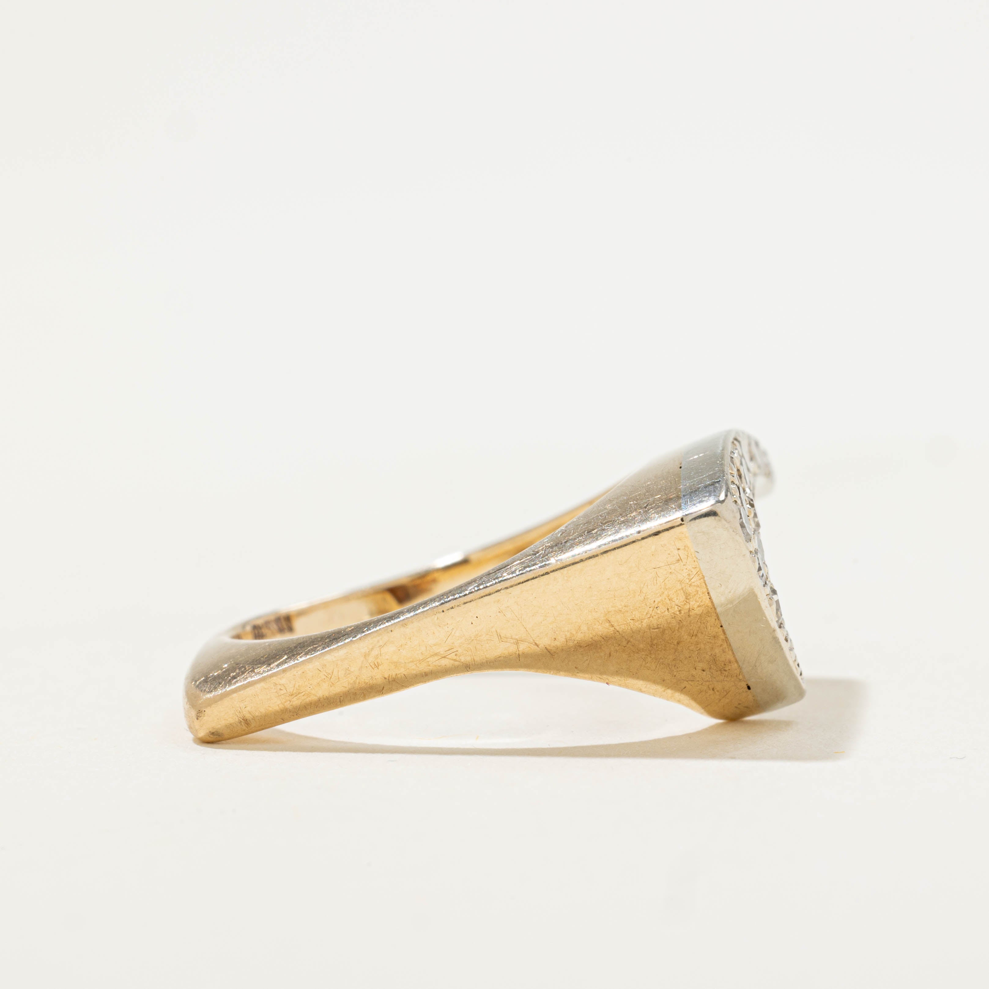 10k Diamond Waterfall Slash Ring | 0.29ctw | SZ 7