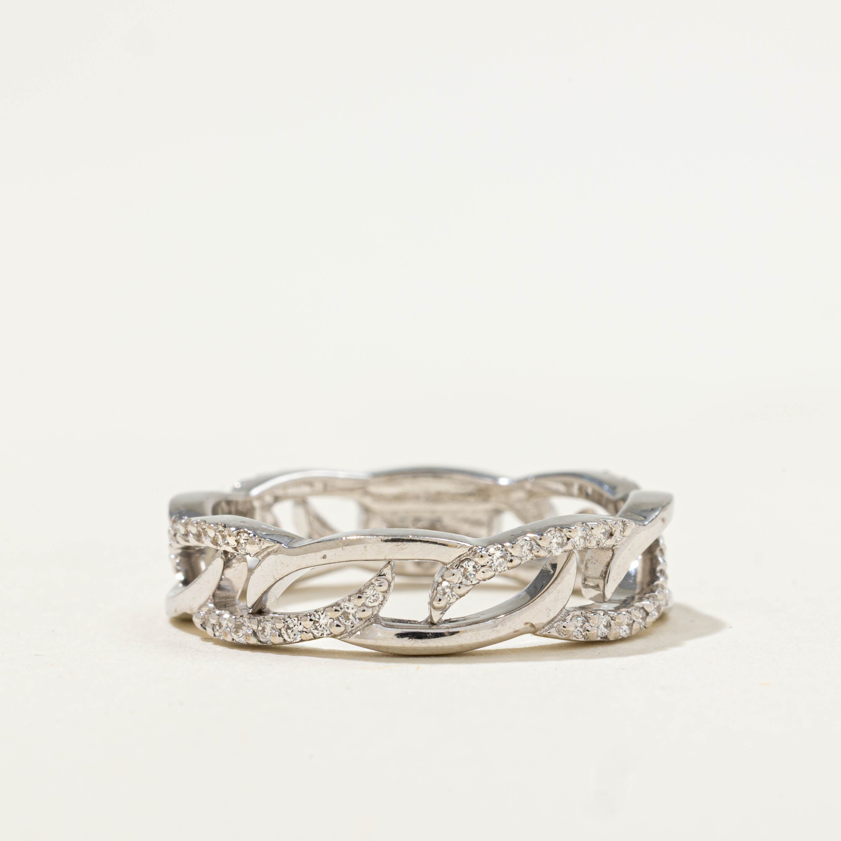 18k Diamond Openwork Chain Ring | 0.26ctw | 5.00mm | SZ 6.75