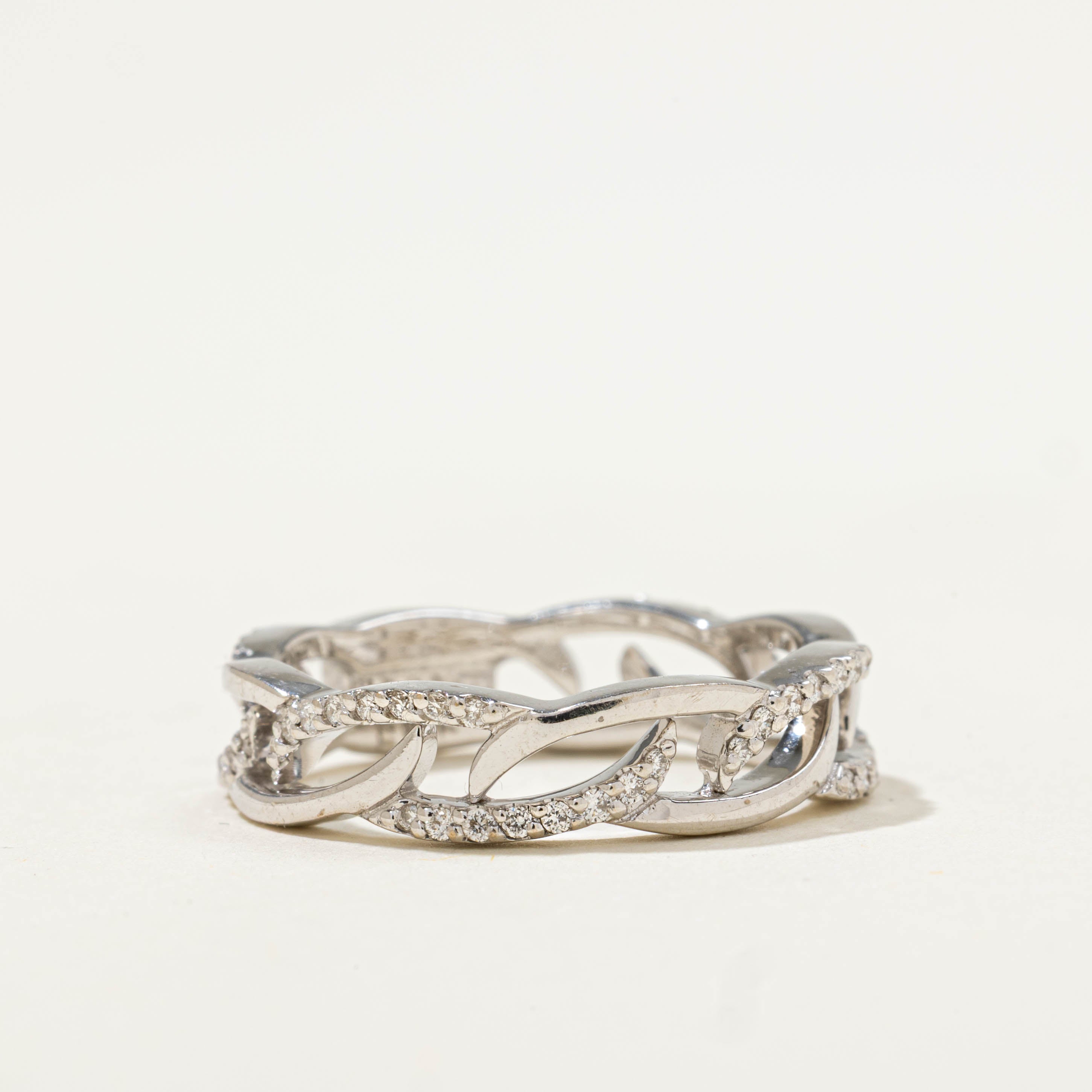18k Diamond Openwork Chain Ring | 0.26ctw | 5.00mm | SZ 6.75