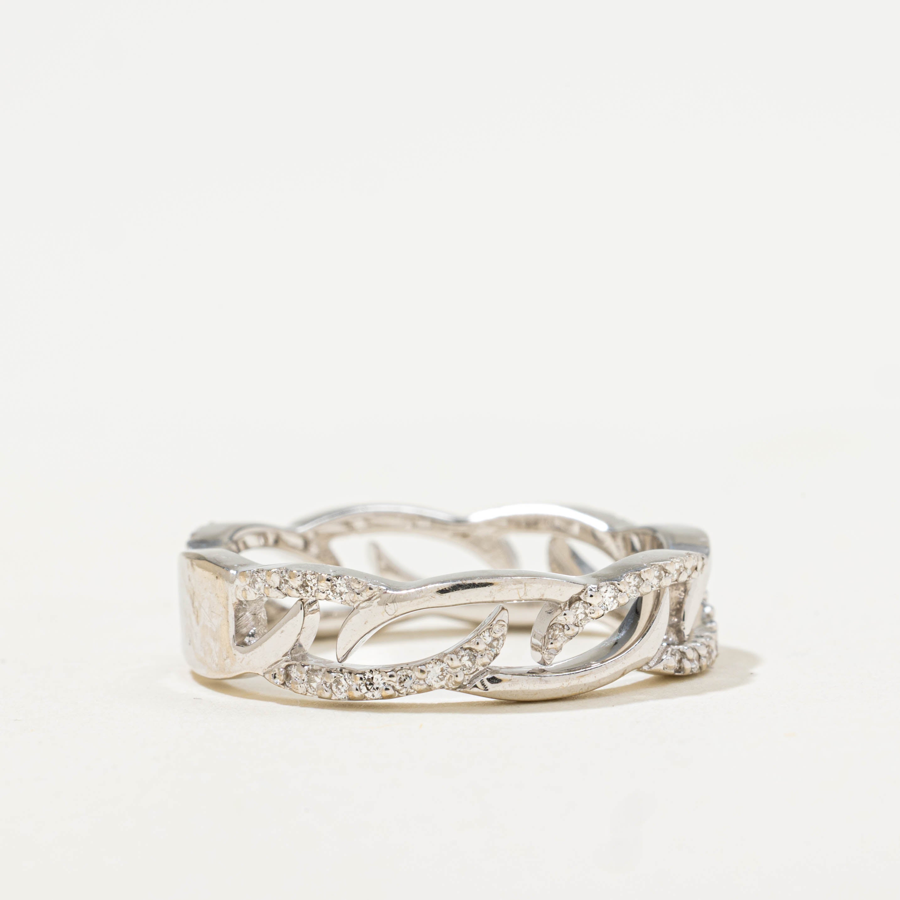 18k Diamond Openwork Chain Ring | 0.26ctw | 5.00mm | SZ 6.75
