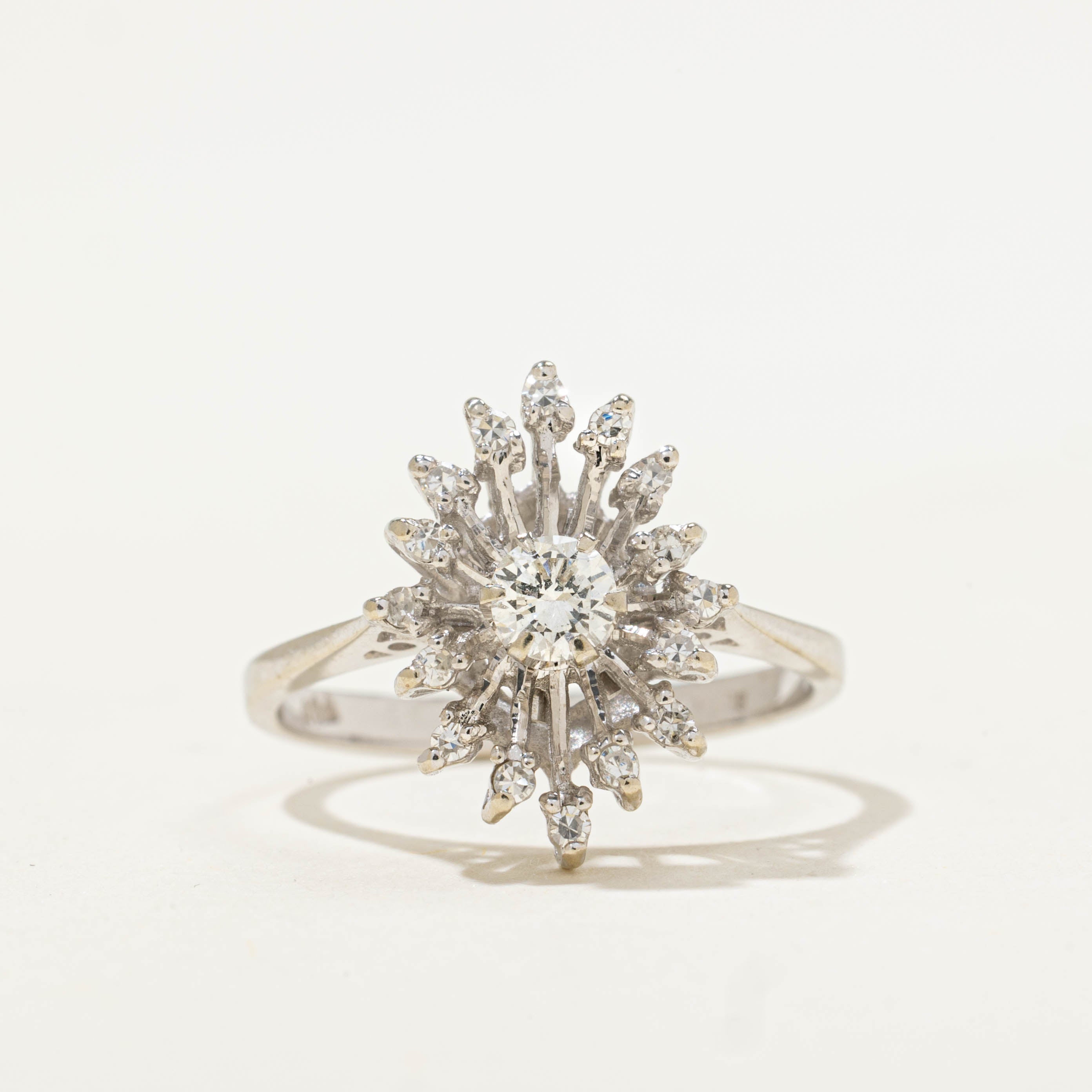 18k Scattered Diamond Starburst Ring | 0.34ctw | SZ 5