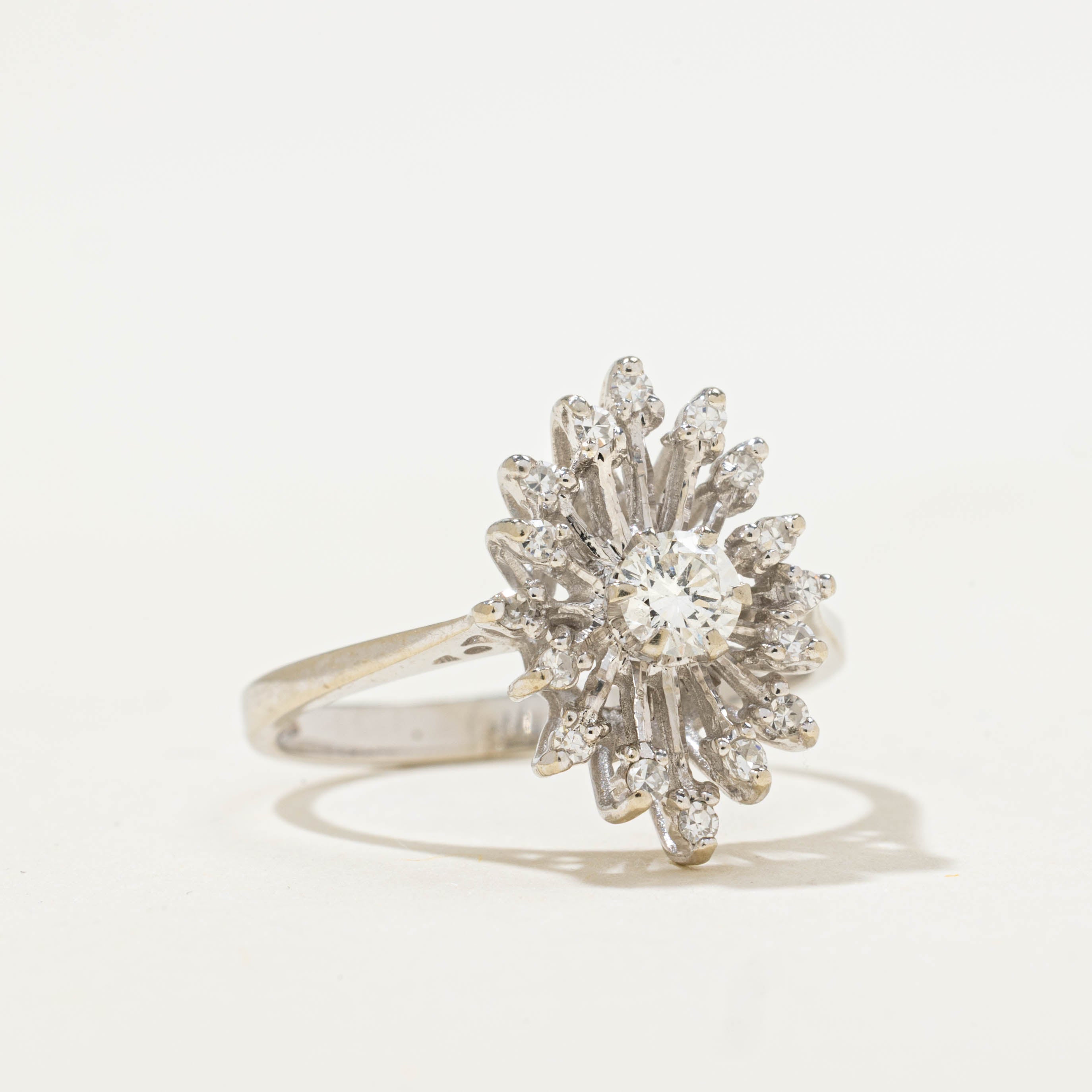 18k Scattered Diamond Starburst Ring | 0.34ctw | SZ 5