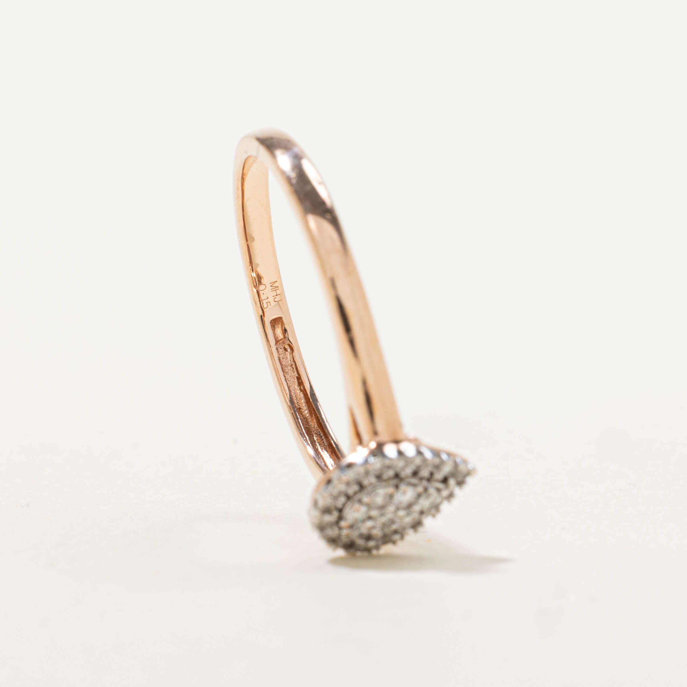 10k Diamond Pear Cluster Ring | 0.15ctw | SZ 7.25