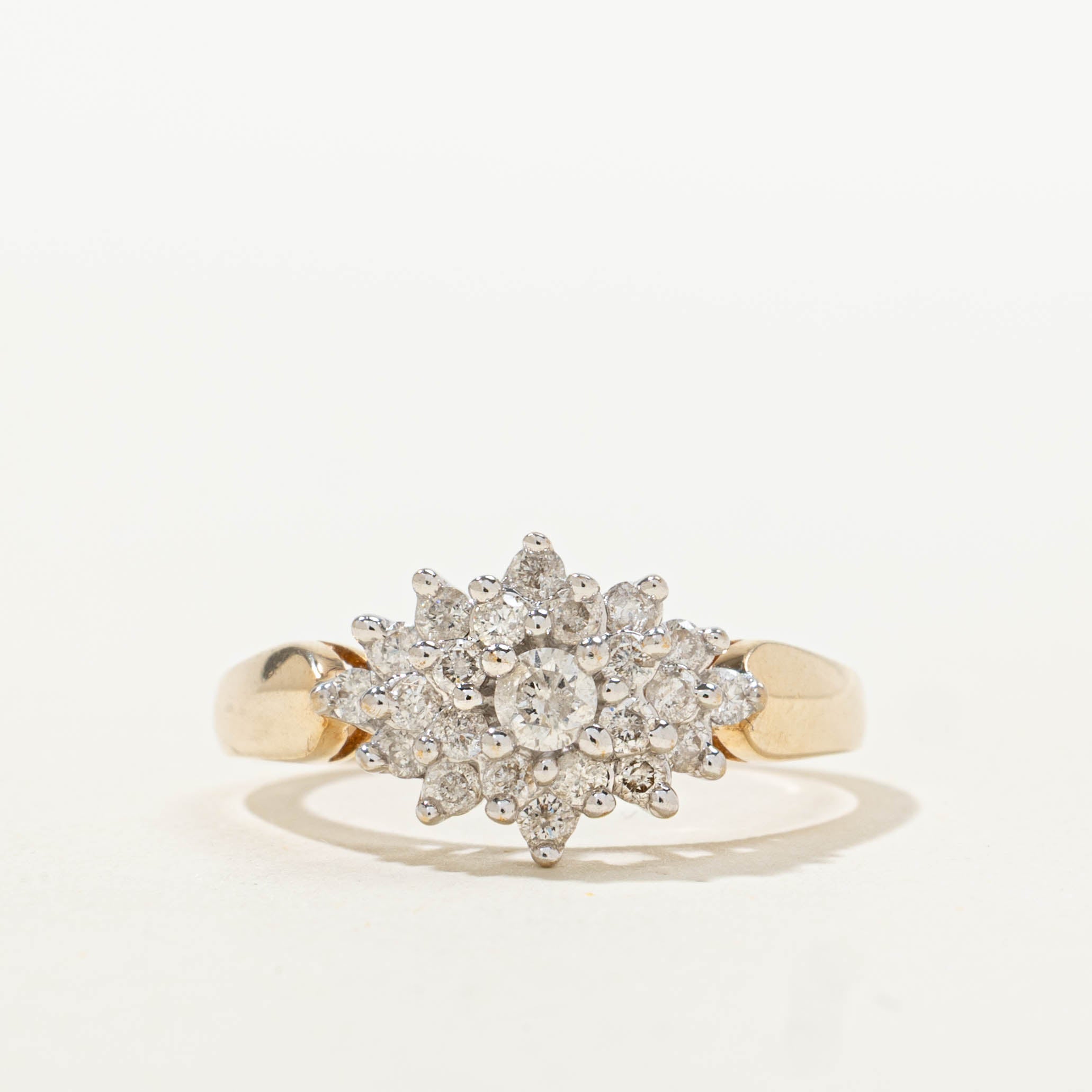 10k Diamond Cluster Marquise Petal Cluster Ring | 0.63ctw | SZ 7