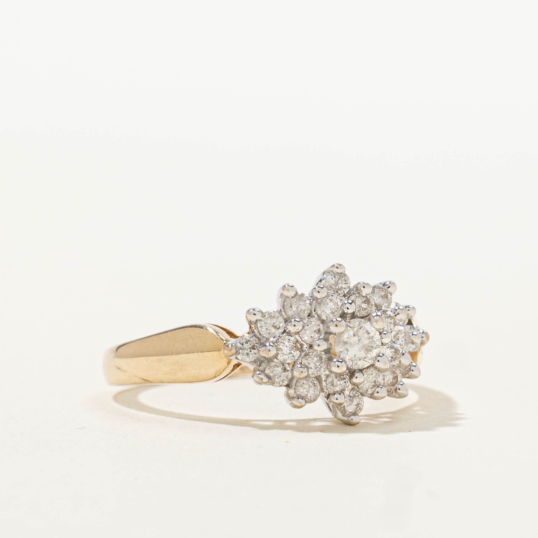 10k Diamond Cluster Marquise Petal Cluster Ring | 0.63ctw | SZ 7