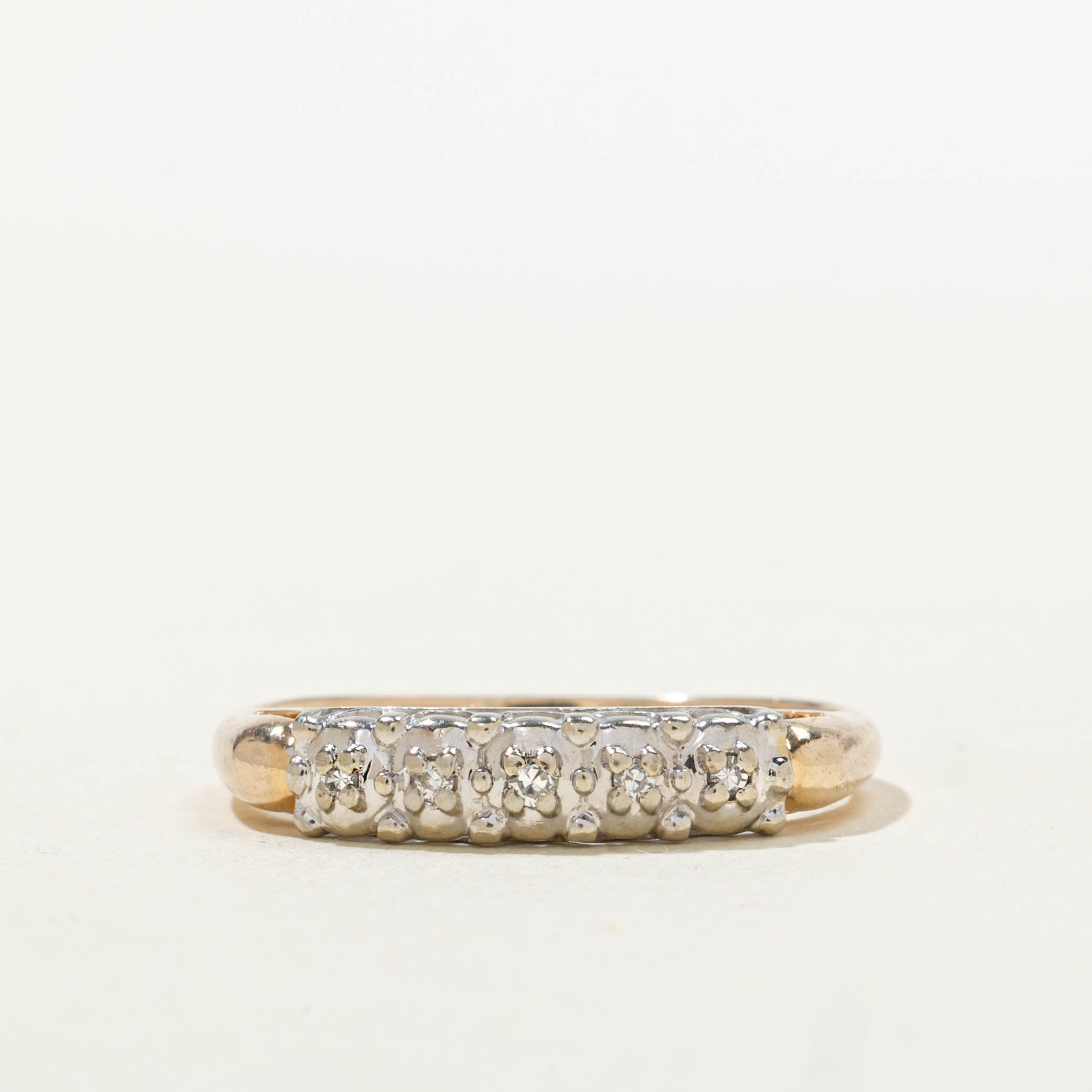 14k Five Stone Illusion Set Diamond Ring | 0.06ctw | SZ 8.25