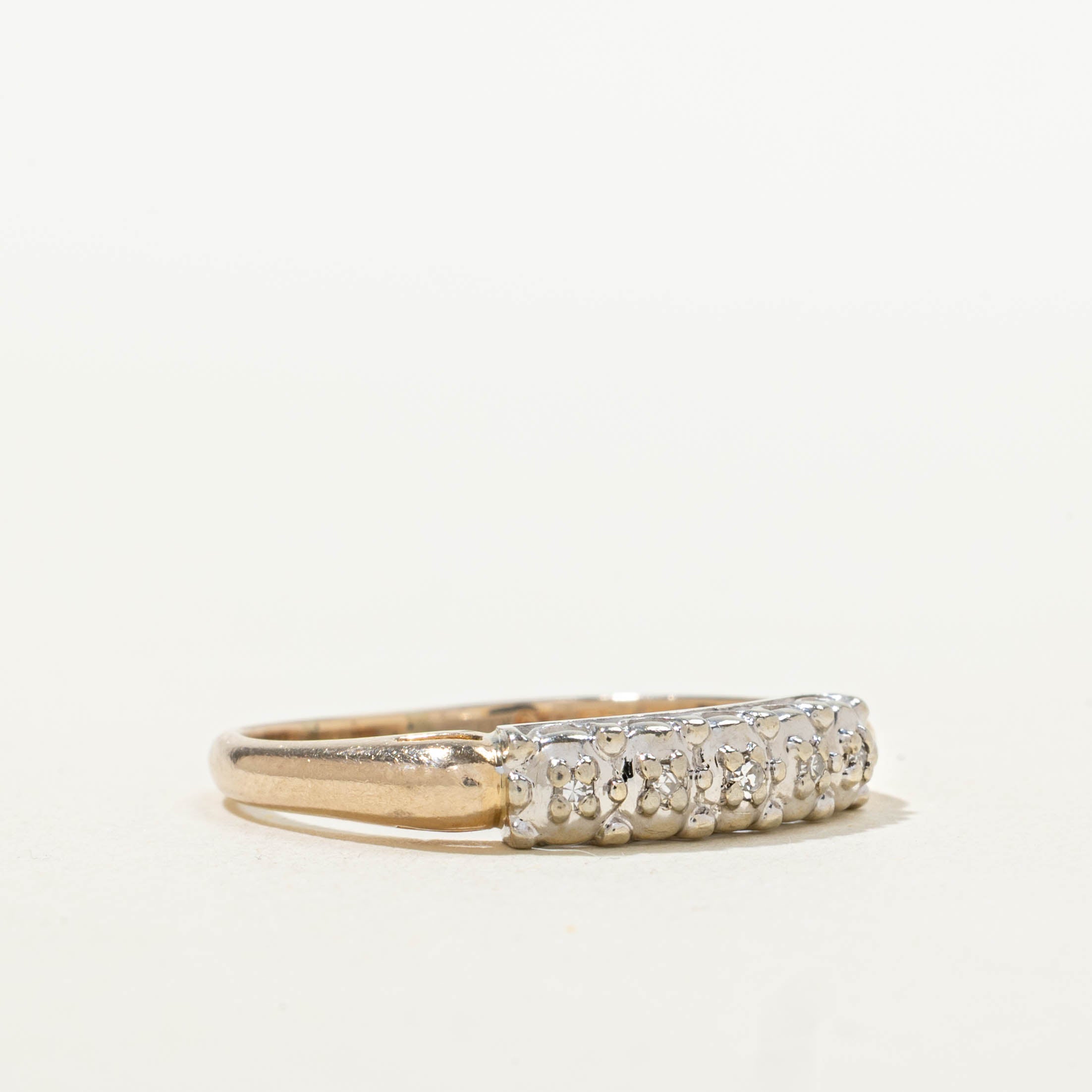 14k Five Stone Illusion Set Diamond Ring | 0.06ctw | SZ 8.25