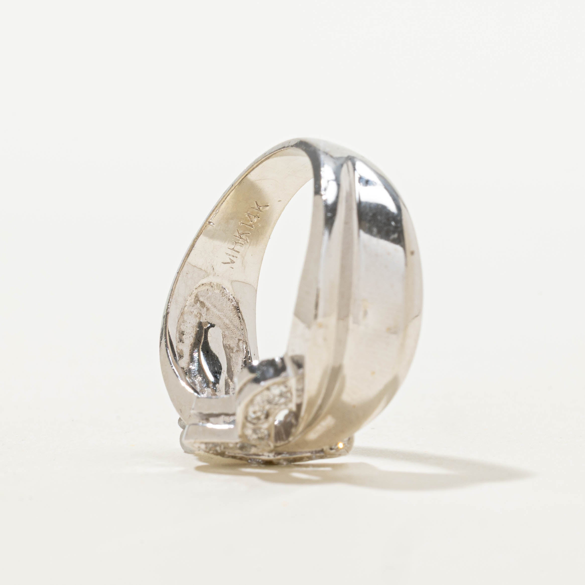 14k Diamond Heart Ribbon Ring | 0.13ctw | SZ 6.25