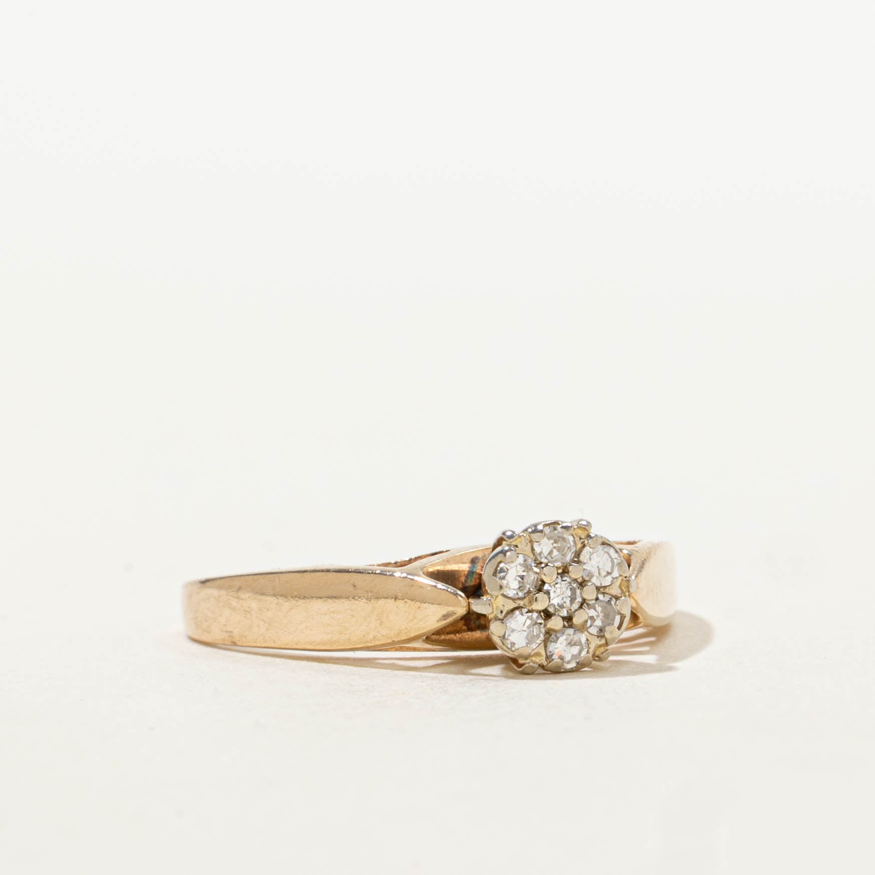 14k Diamond Daisy Cluster Cathedral Ring | 0.10ctw | SZ 6