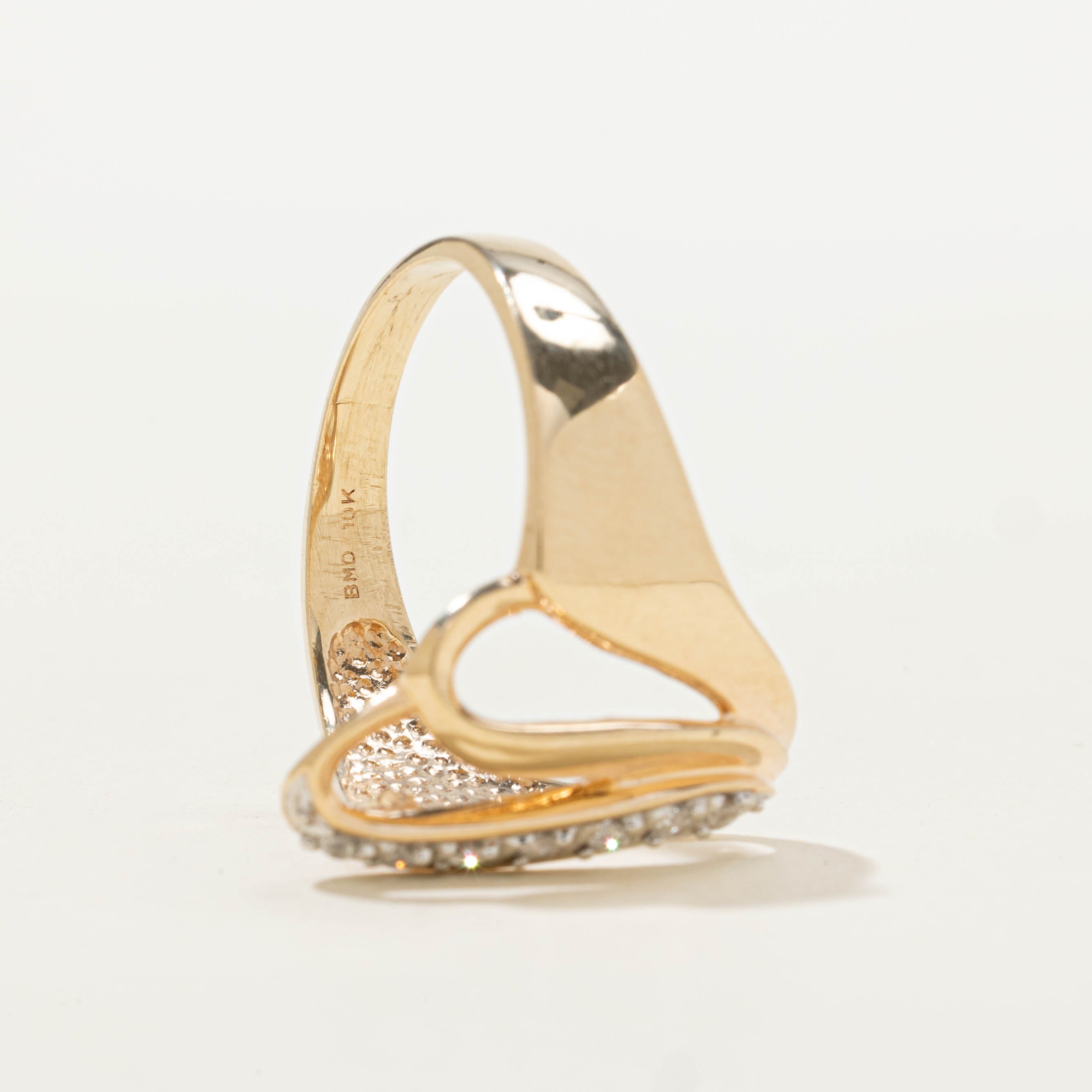 10k Diamond Waterfall Abstract Cocktail Ring | 0.10ctw | SZ 8.75