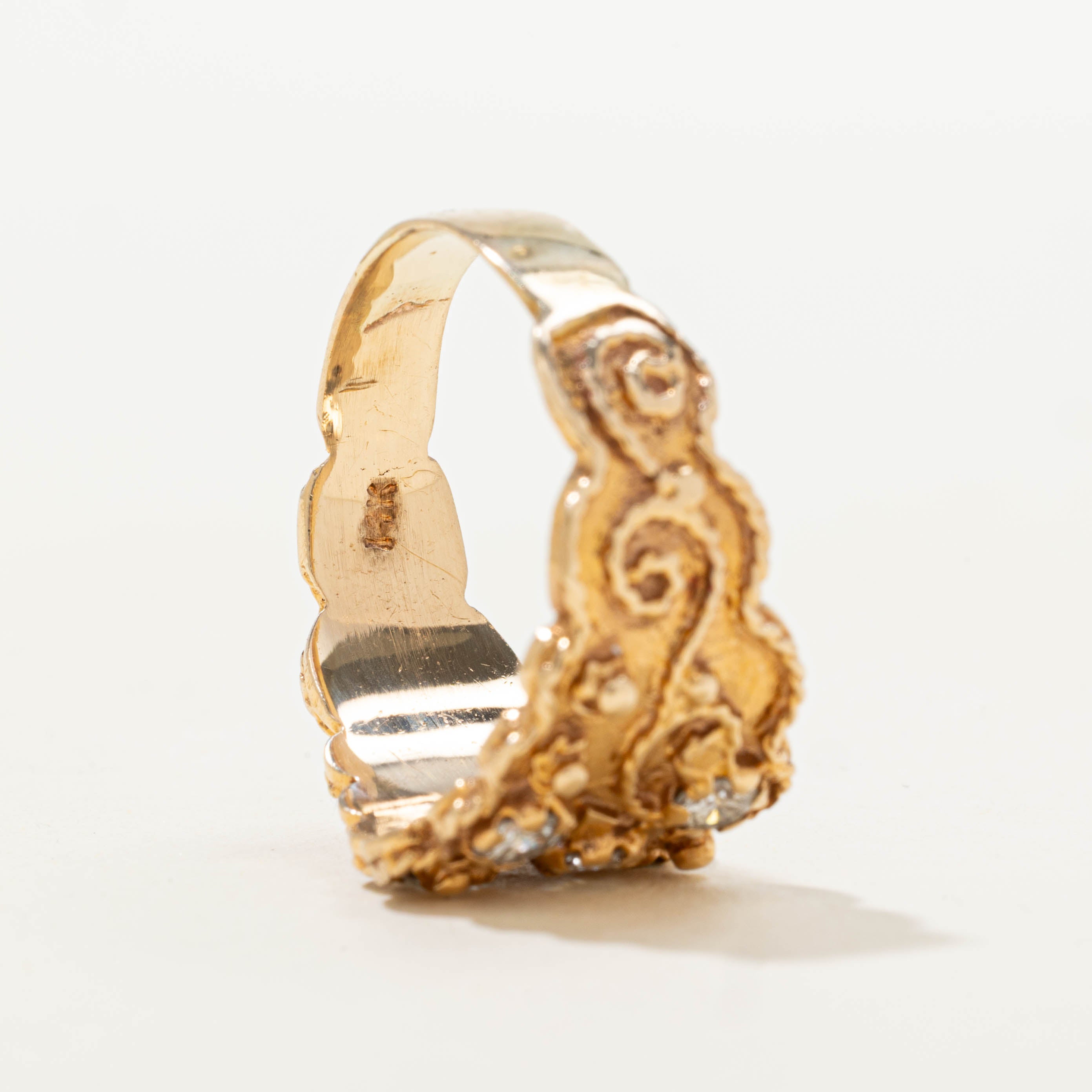 14k Diamond Ornate Crown Cocktail Ring | 0.51ctw | SZ 8.5