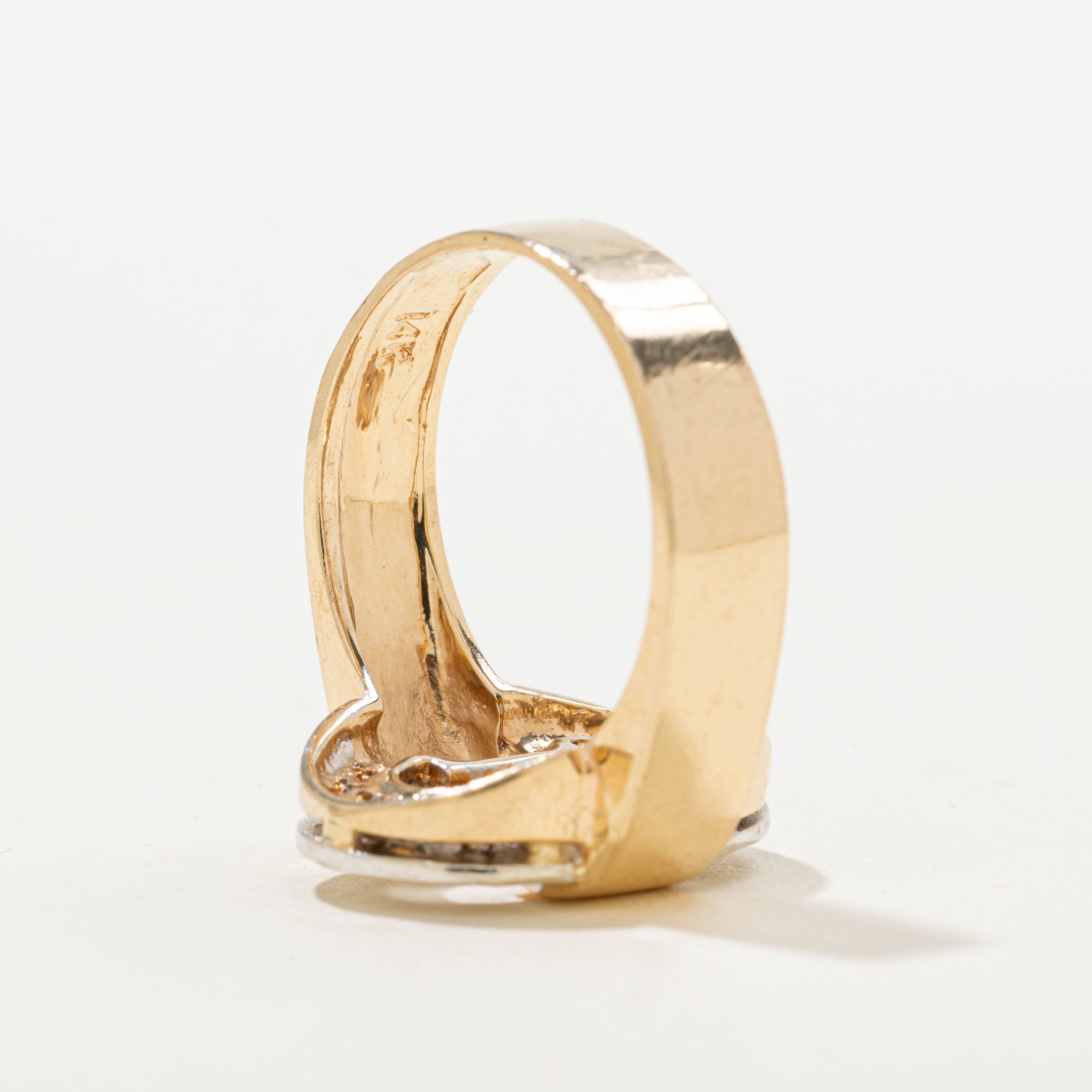 14k Two Tone Diamond Buckle Ring | 0.30ctw | SZ 7