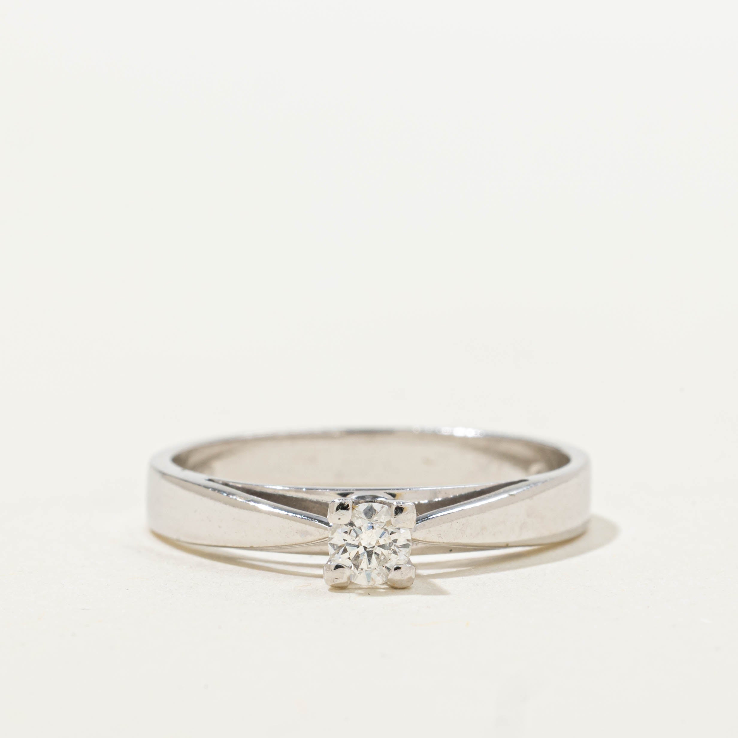 9k White Gold Solitaire Diamond Band | 0.13ctw | SZ 6.75