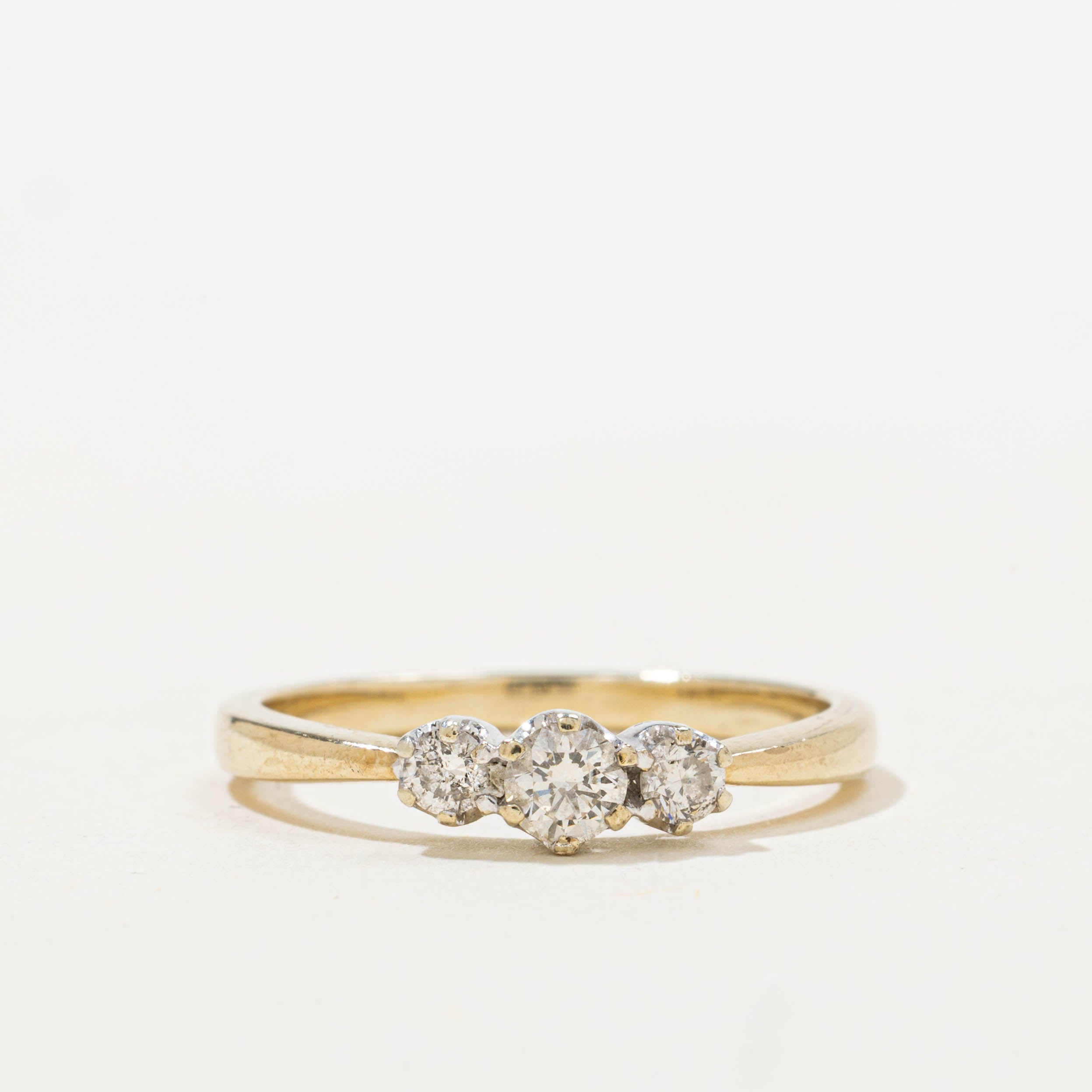 Three Stone Diamond Reverse Tapered Ring | 0.28ctw | SZ 5.75