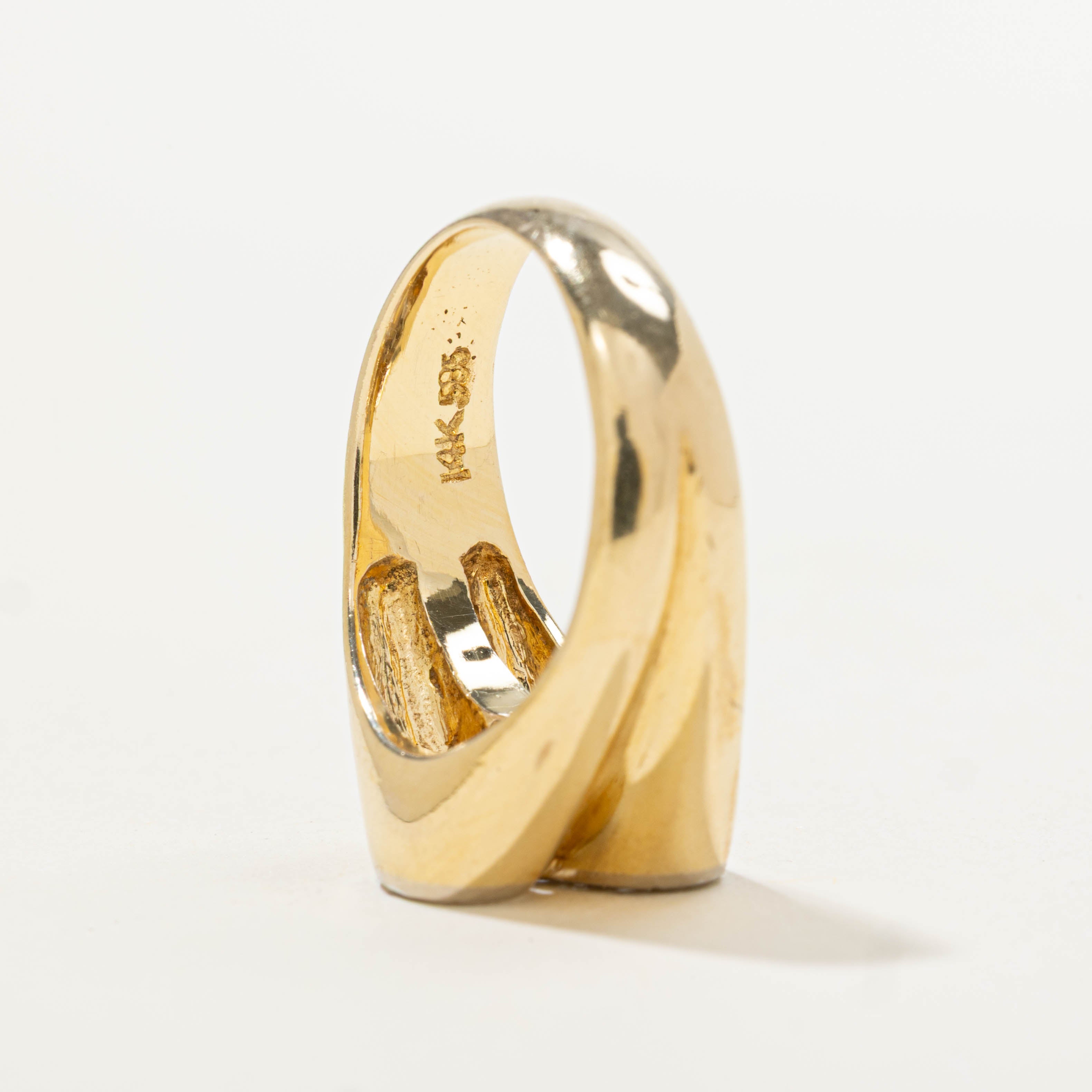 14k Diamond Waterfall “S” Initialized Ring | 0.16ctw | SZ 6