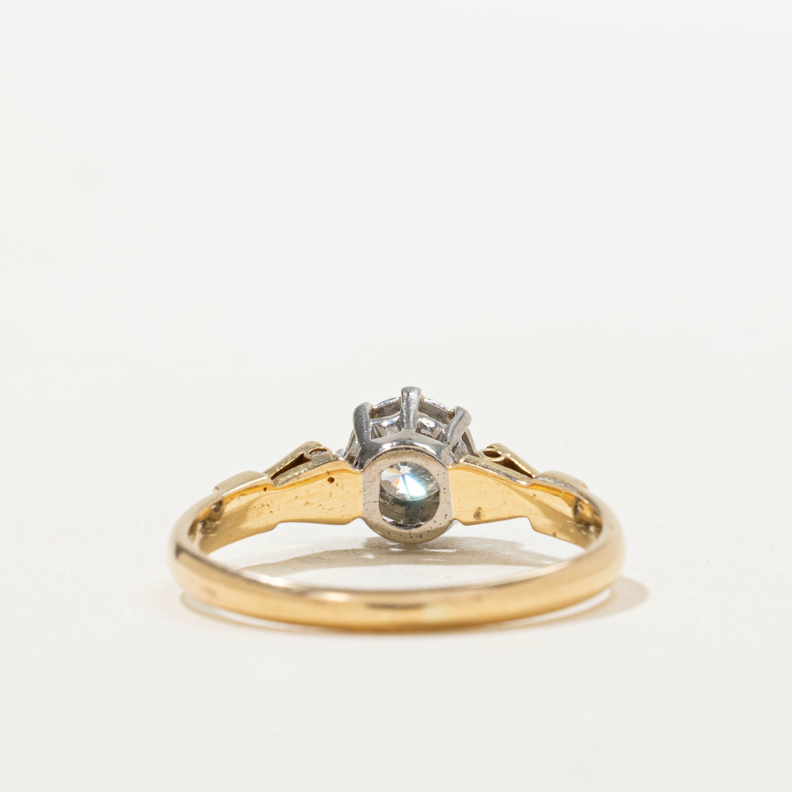 18k Two Tone Diamond Geometric Ring | 0.16ctw | SZ 6.25