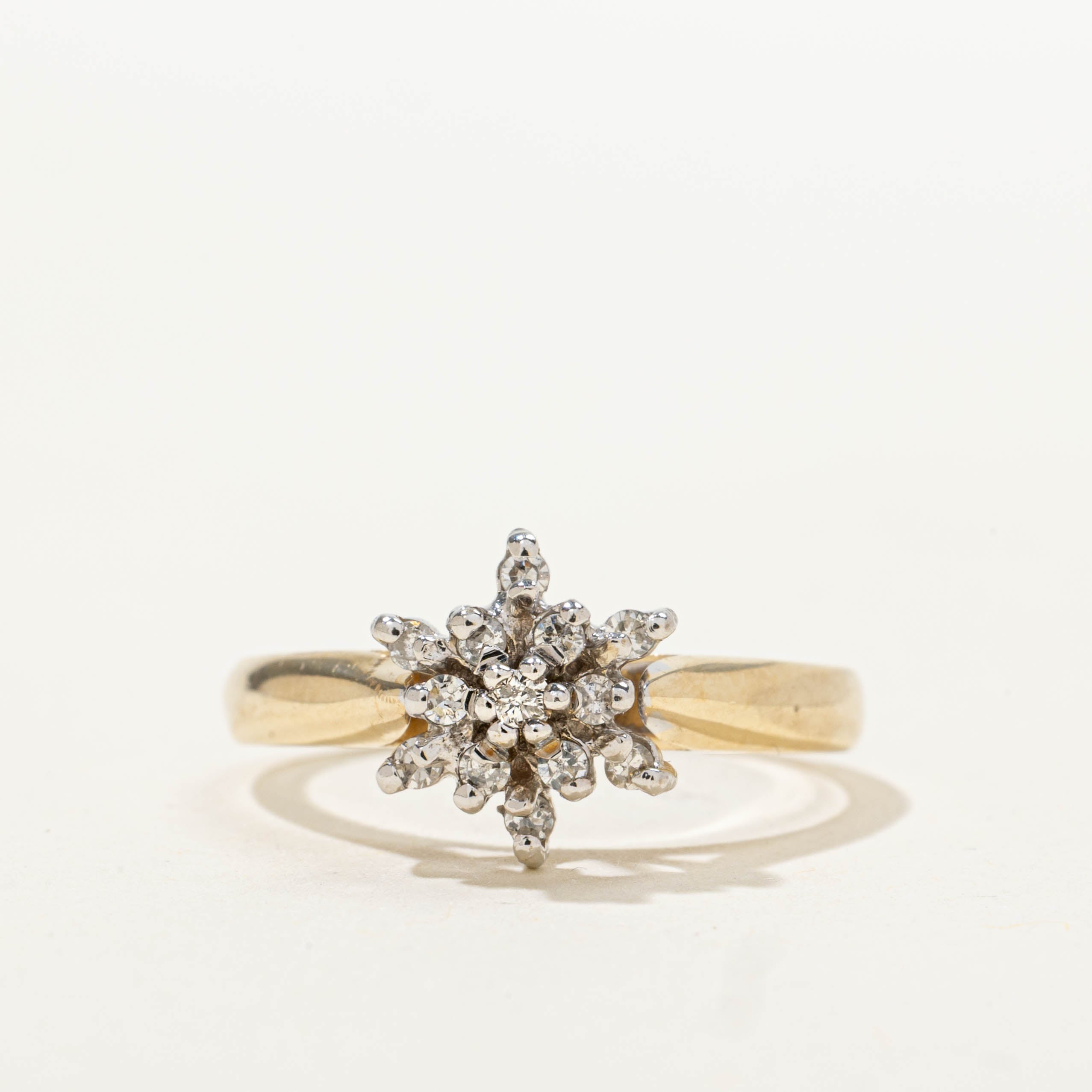 10k Diamond Petal Cluster Ring | 0.20ctw | SZ 6.75