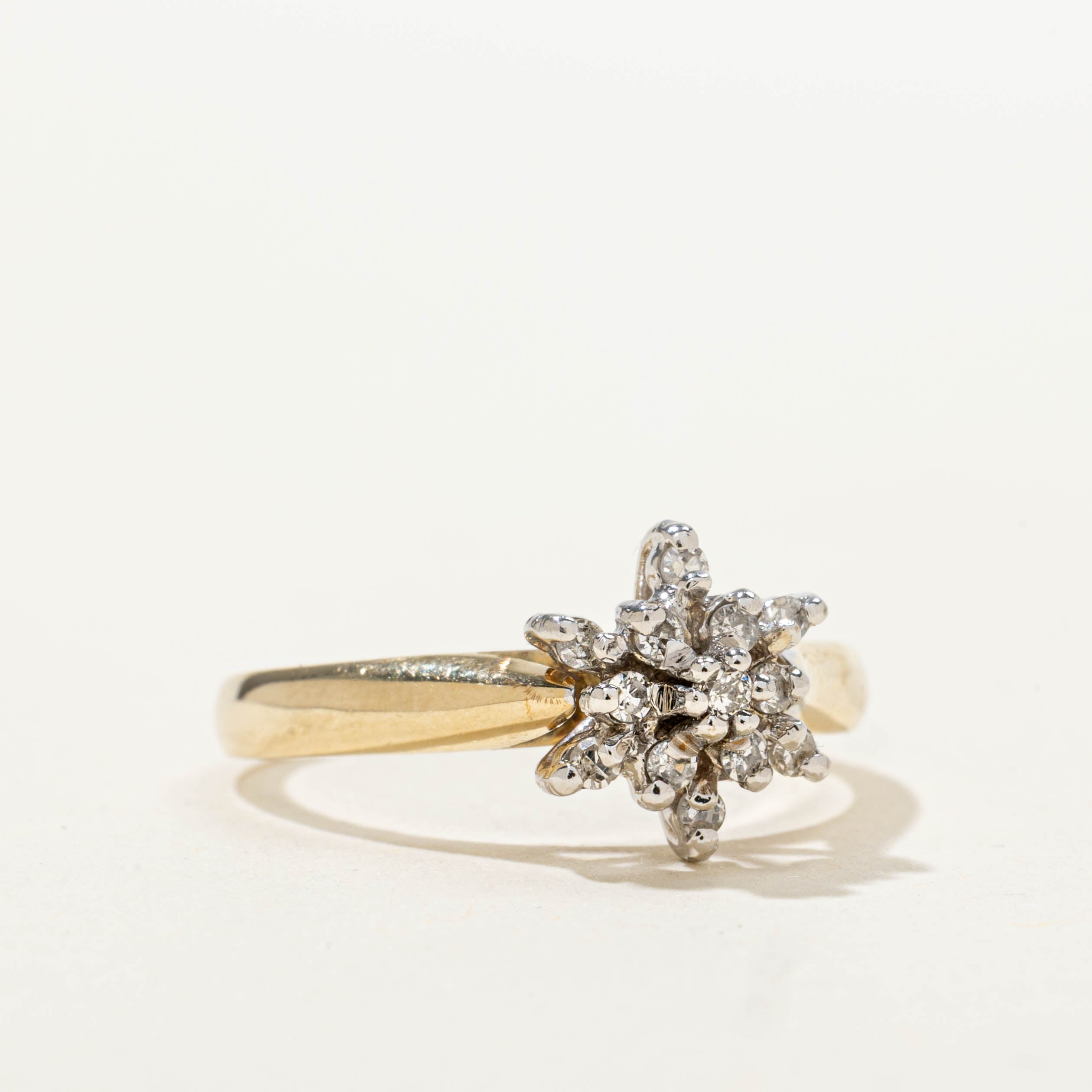 10k Diamond Petal Cluster Ring | 0.20ctw | SZ 6.75