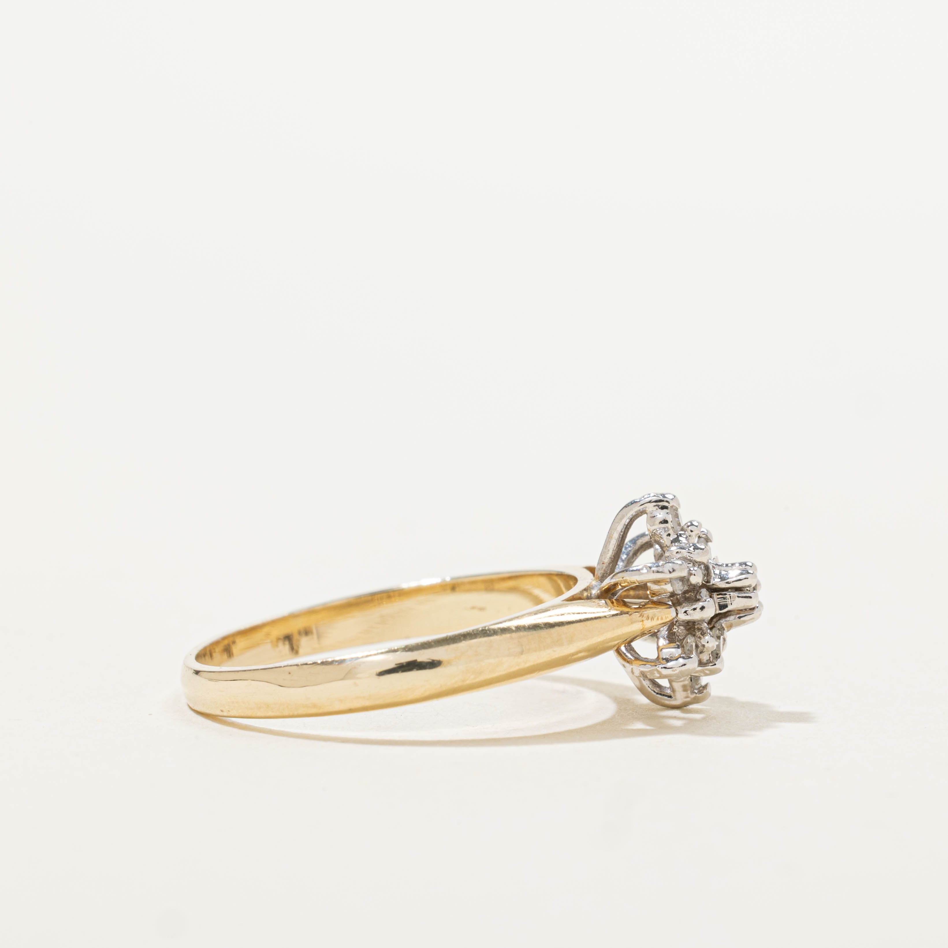 10k Diamond Petal Cluster Ring | 0.20ctw | SZ 6.75