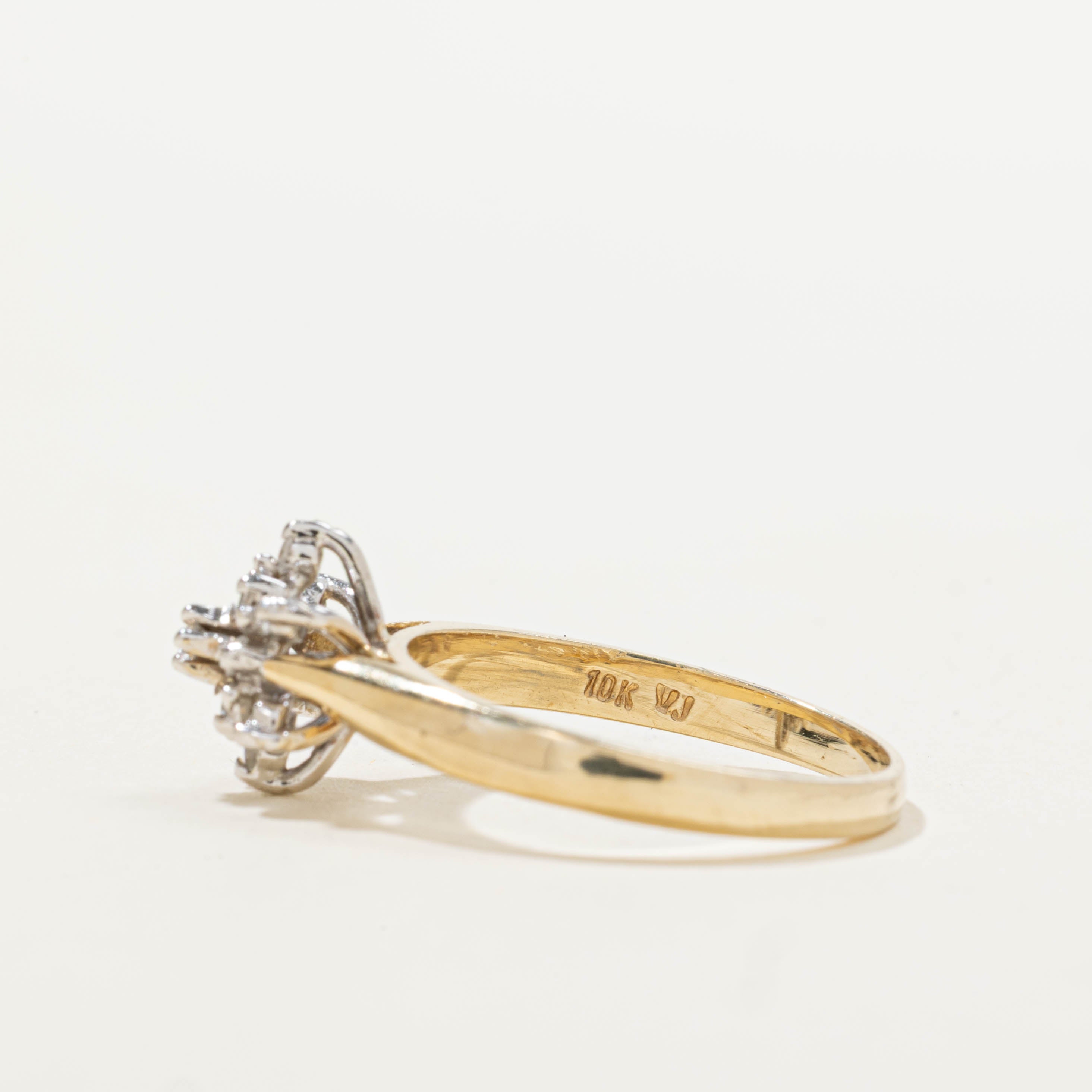 10k Diamond Petal Cluster Ring | 0.20ctw | SZ 6.75