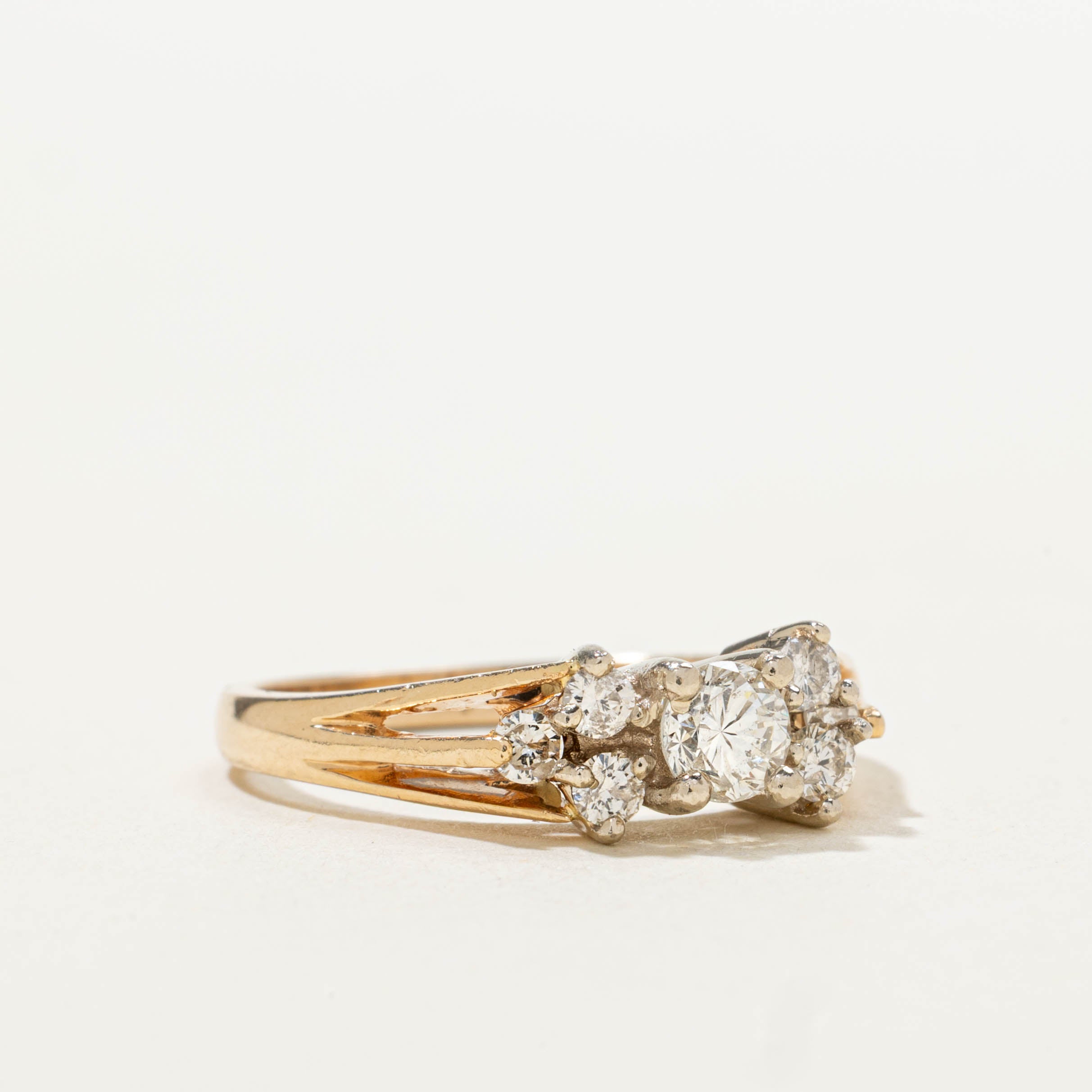 14k Diamond Split Shank Cathedral Ring | 0.51ctw | SZ 6.25