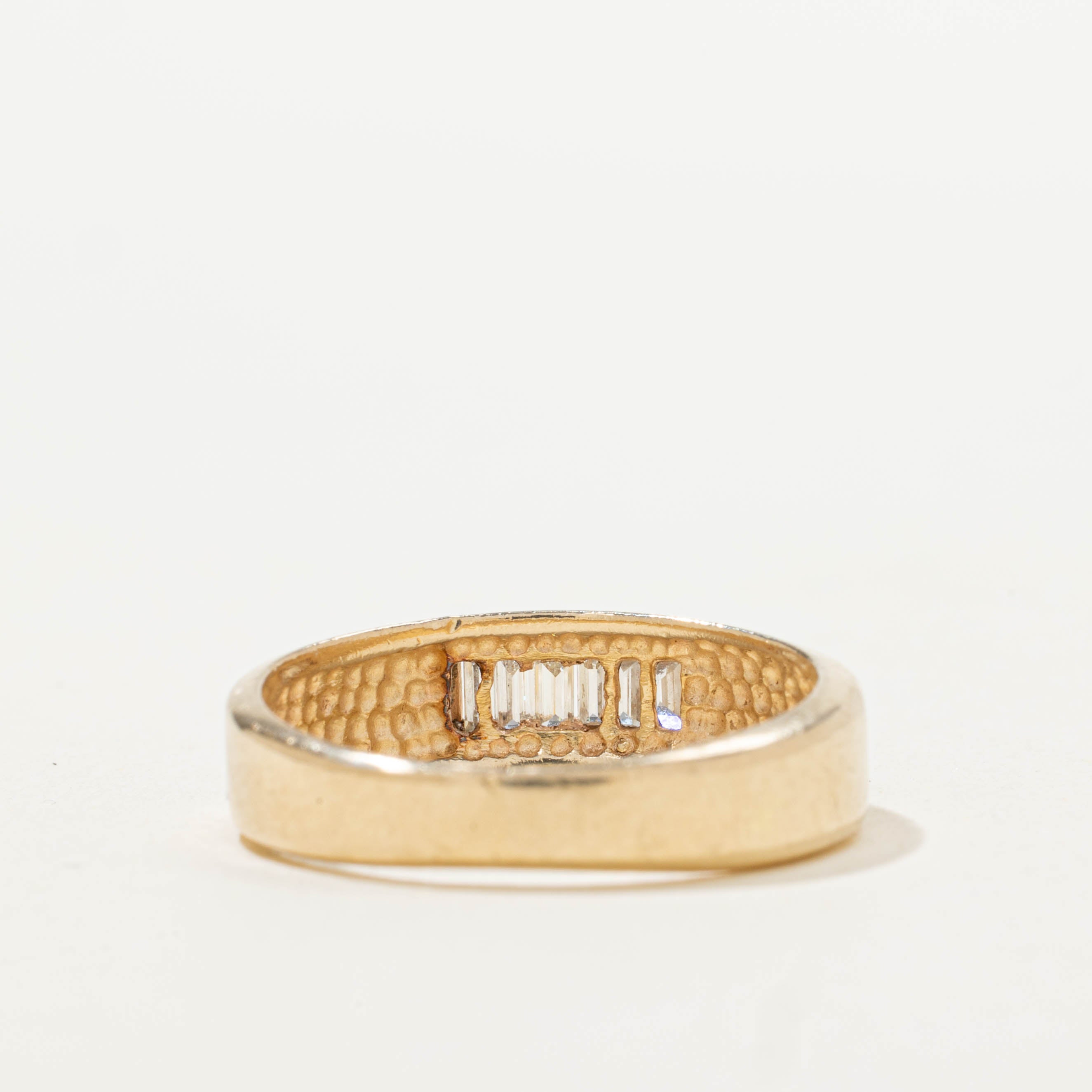 14k Channel Set Diamond Fluted Ring | 0.30ctw | SZ 6.75