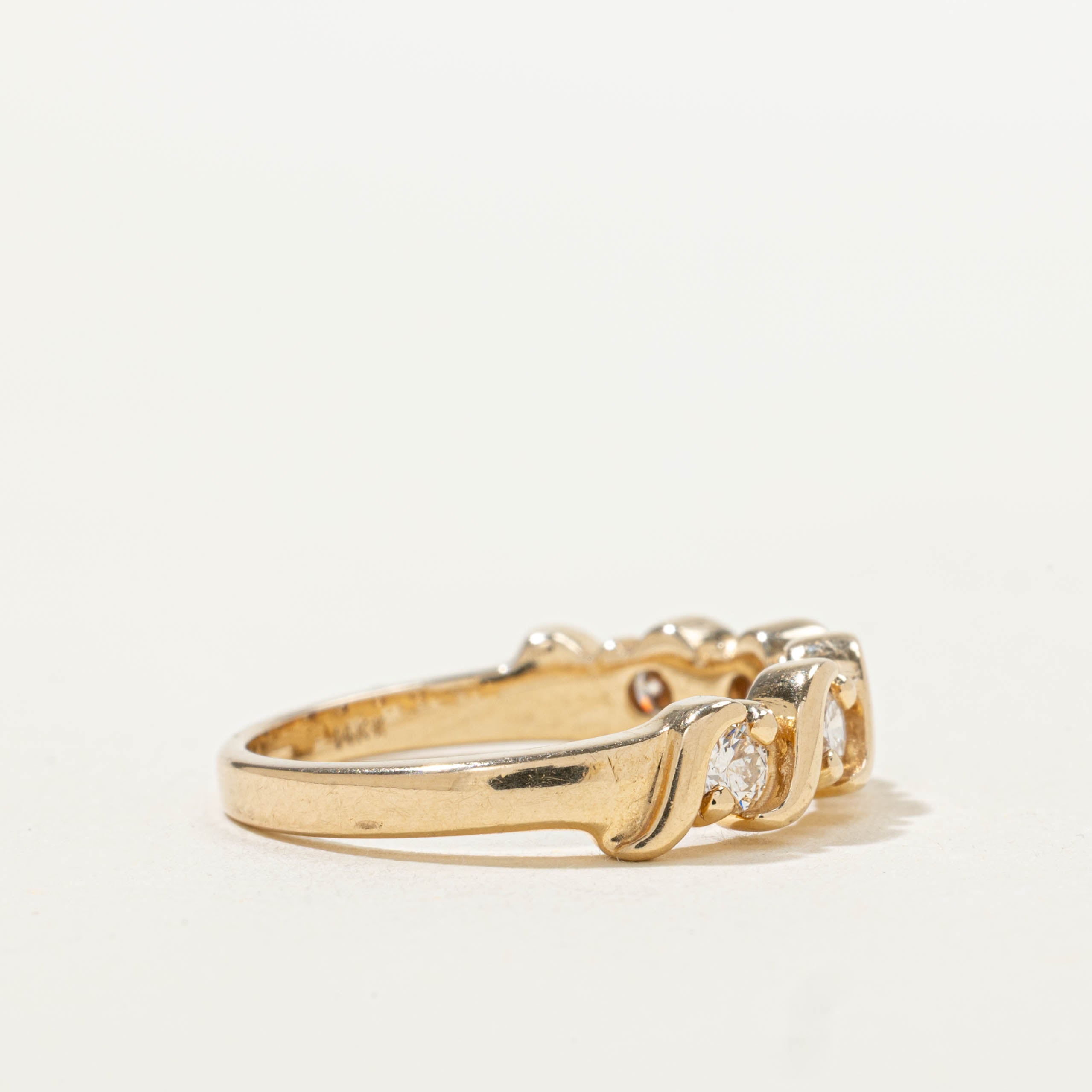 14k Five Stone Diamond Wavy Ring | 0.45ctw | SZ 6.5