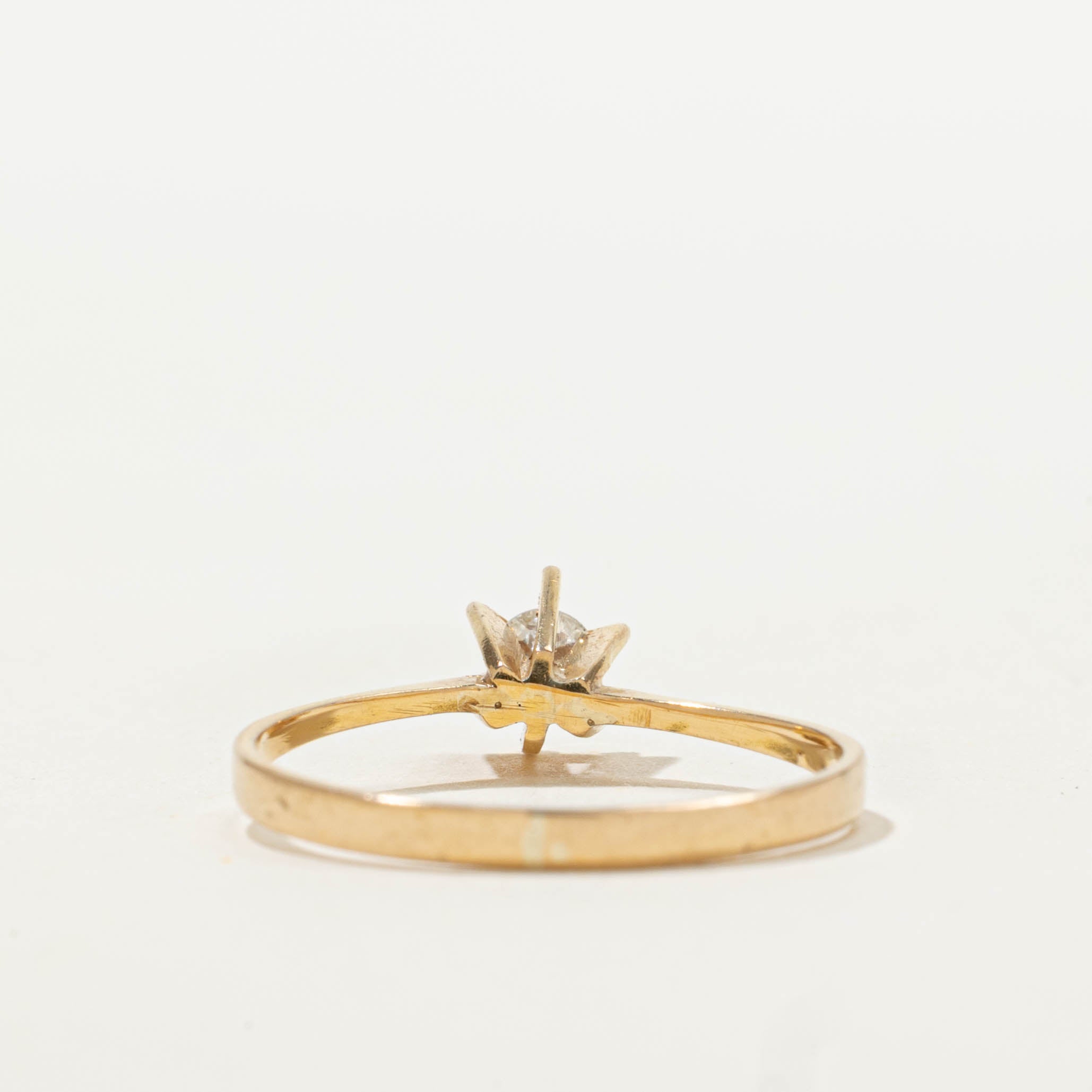 18k Six Prong Old Mine Cut Diamond Ring | 0.12ctw | SZ 6.5