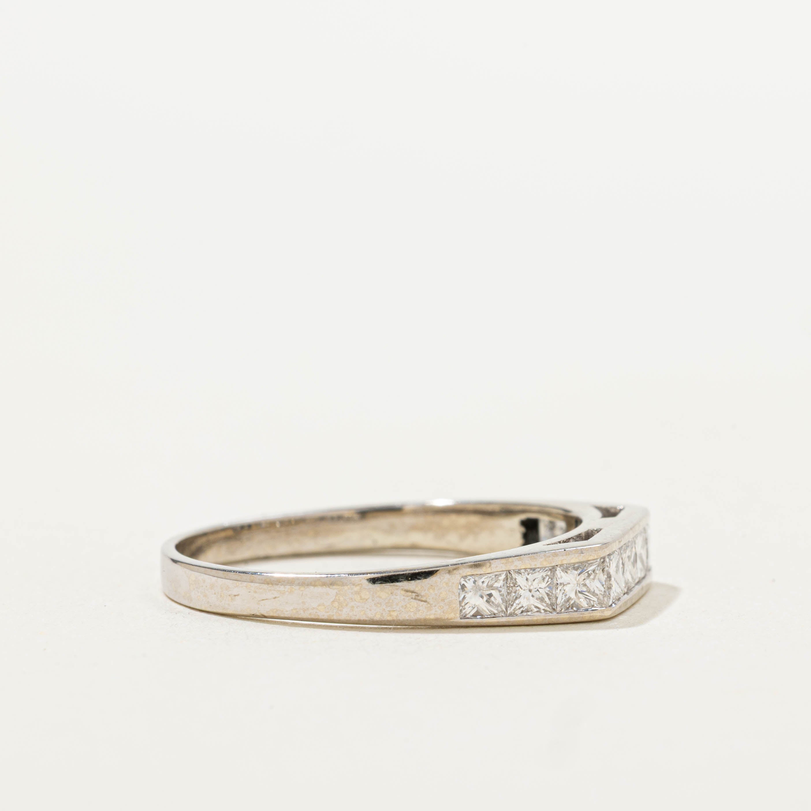 14k Channel Set Princess Cut Diamond Ring | 0.82ctw | SZ 7.75