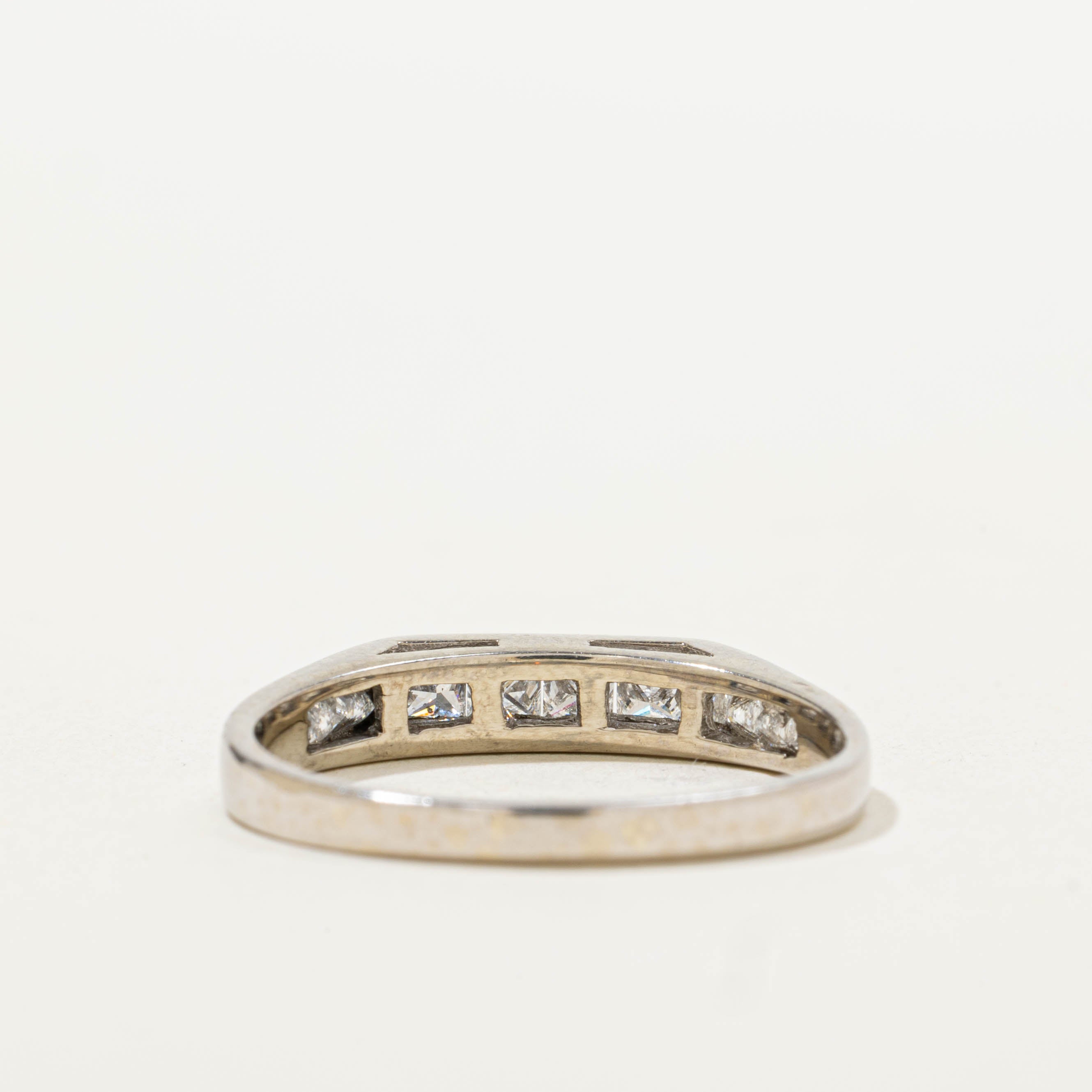 14k Channel Set Princess Cut Diamond Ring | 0.82ctw | SZ 7.75
