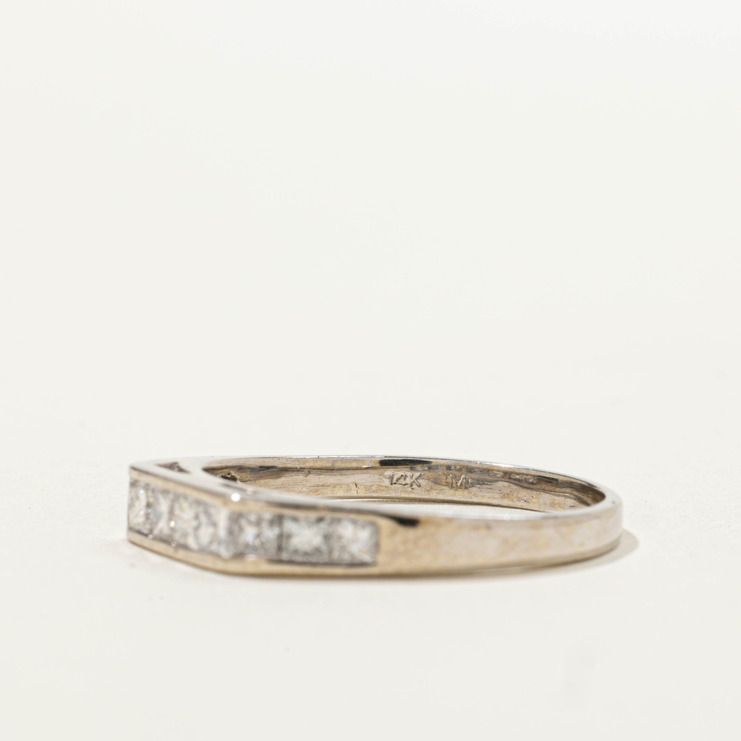 14k Channel Set Princess Cut Diamond Ring | 0.82ctw | SZ 7.75