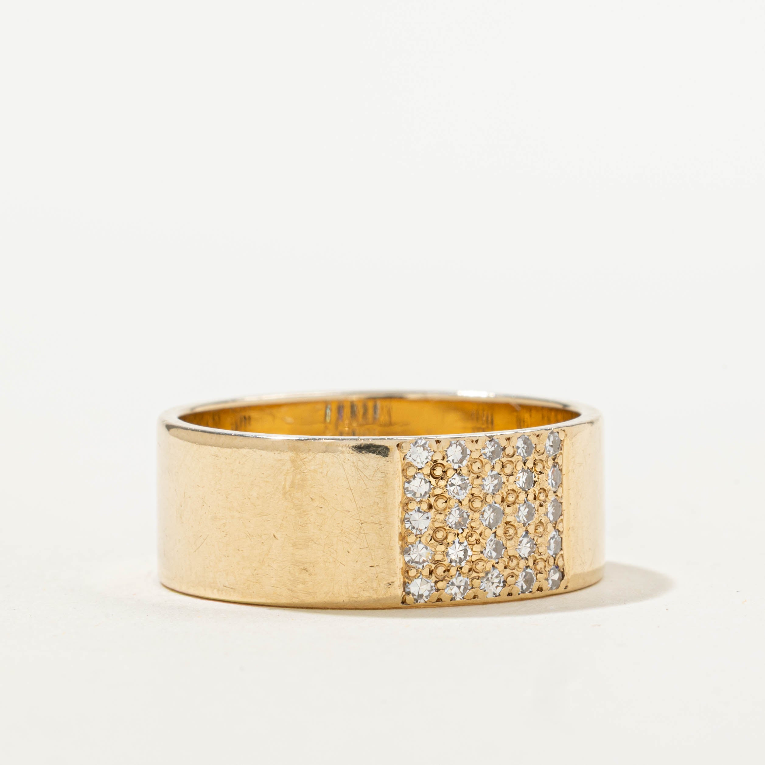 10k Pavé Set Diamond Grid Band | 0.50ctw | 8.40mm | SZ 10
