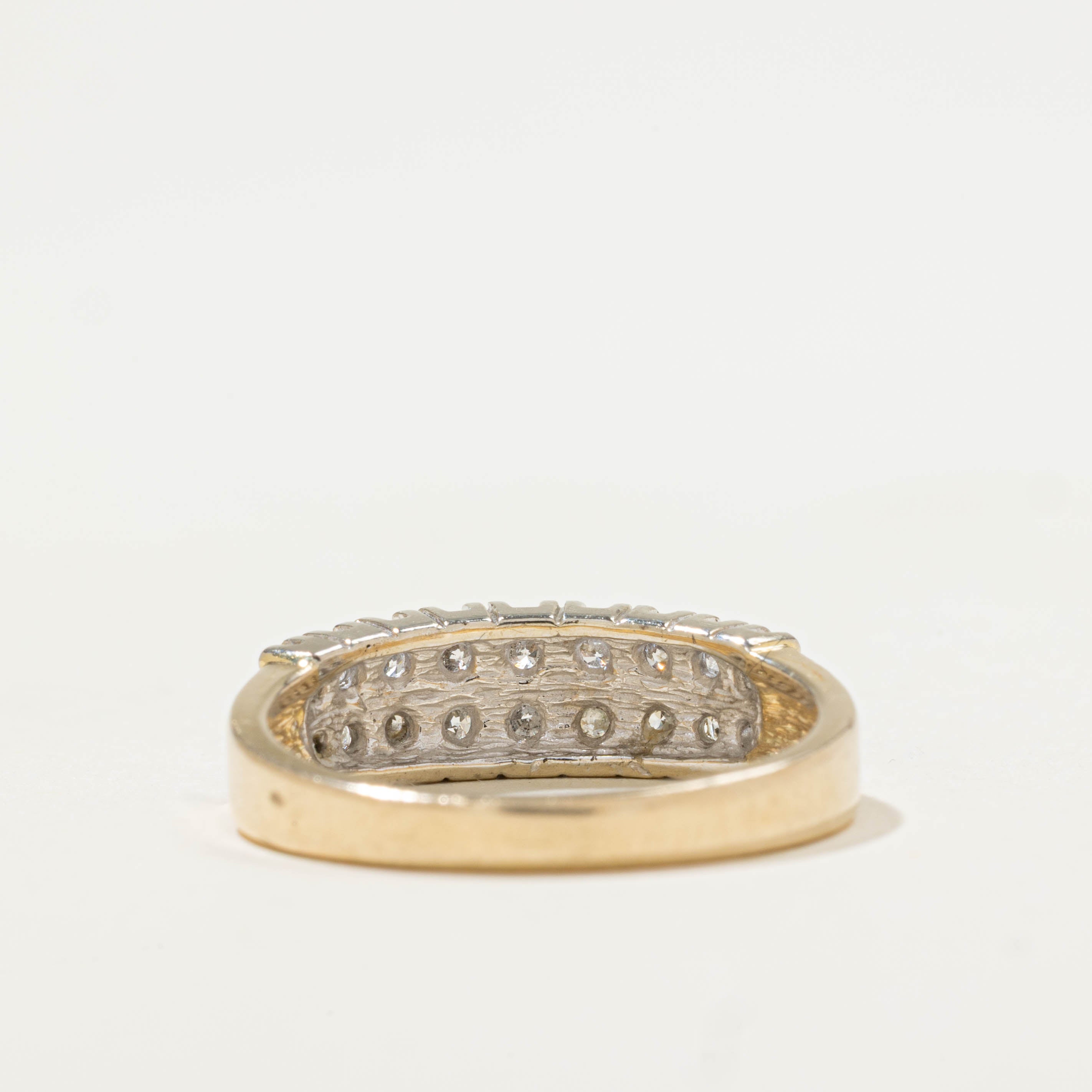 14k Multi Row Diamond Dome Ring | 0.54ctw | SZ 6.5