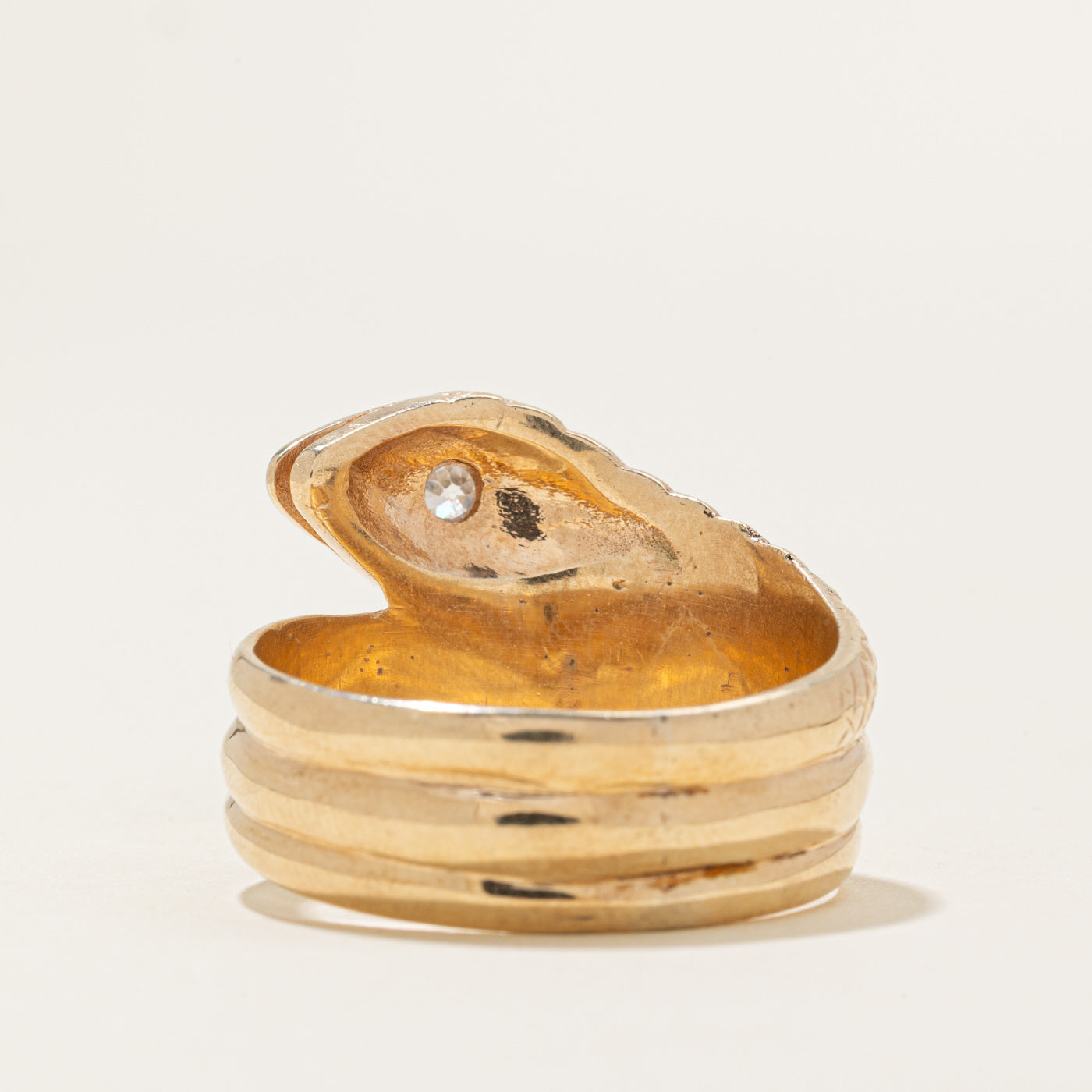 Diamond Textured Snake Ring | 0.16ct | SZ 13.0 |