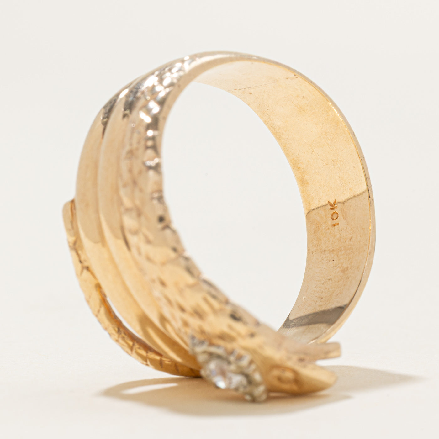 Diamond Textured Snake Ring | 0.16ct | SZ 13.0 |