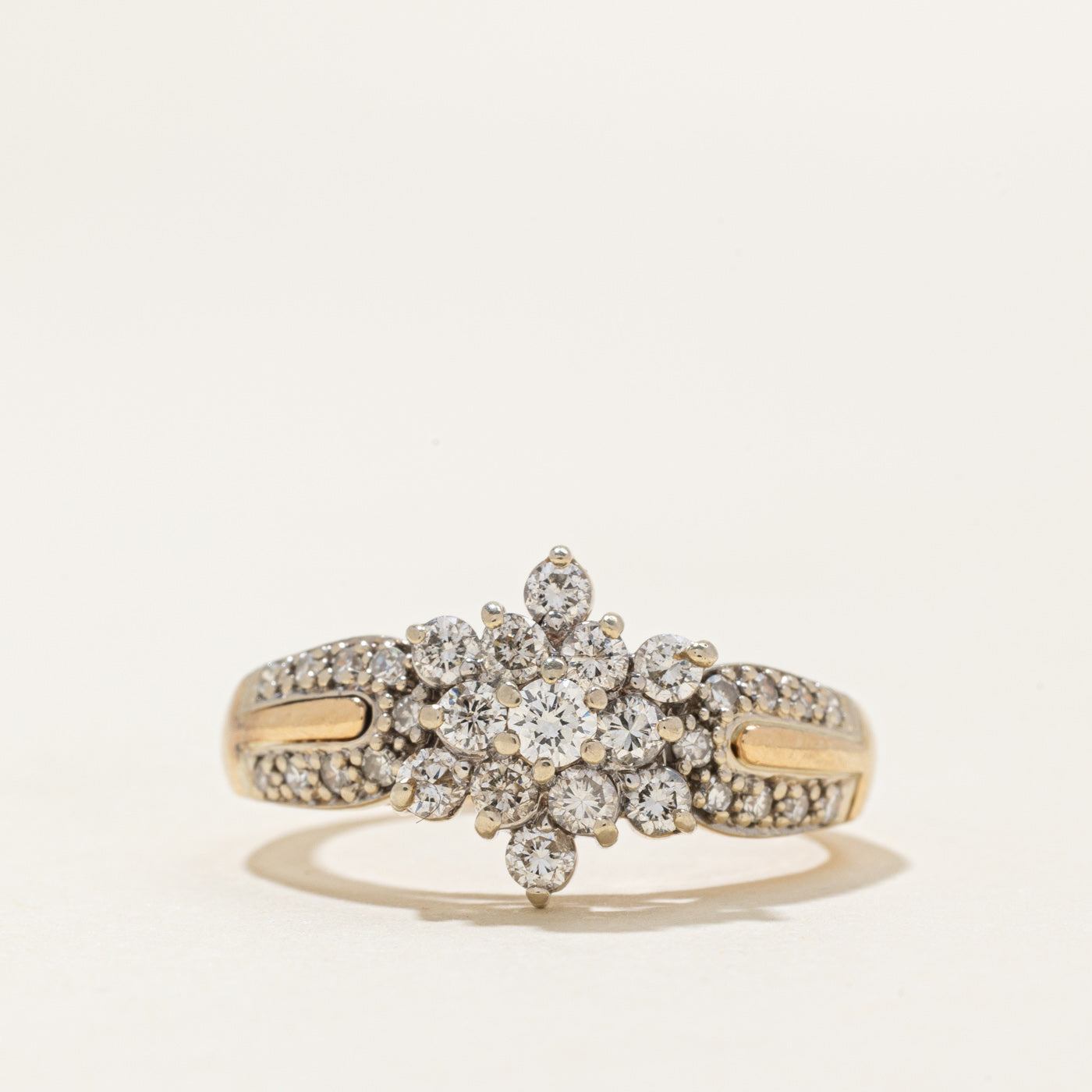 Diamond Petal Cluster Floral Ring | 0.6ctw | SZ 7.25 |