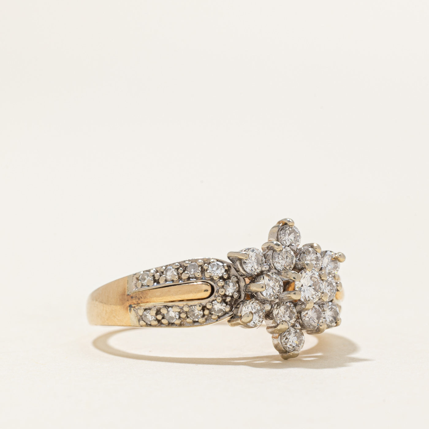 Diamond Petal Cluster Floral Ring | 0.6ctw | SZ 7.25 |