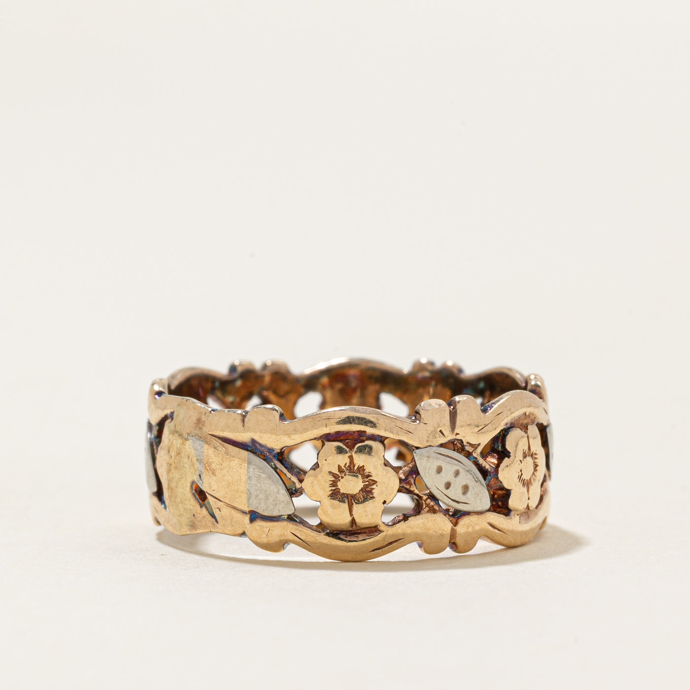 Diamond Floral Openwork Band | 0.01ctw | SZ 7.0 |