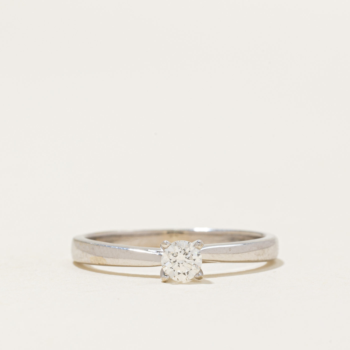 White Gold Solitaire Diamond Ring | 0.18ct | SZ 6.75 |
