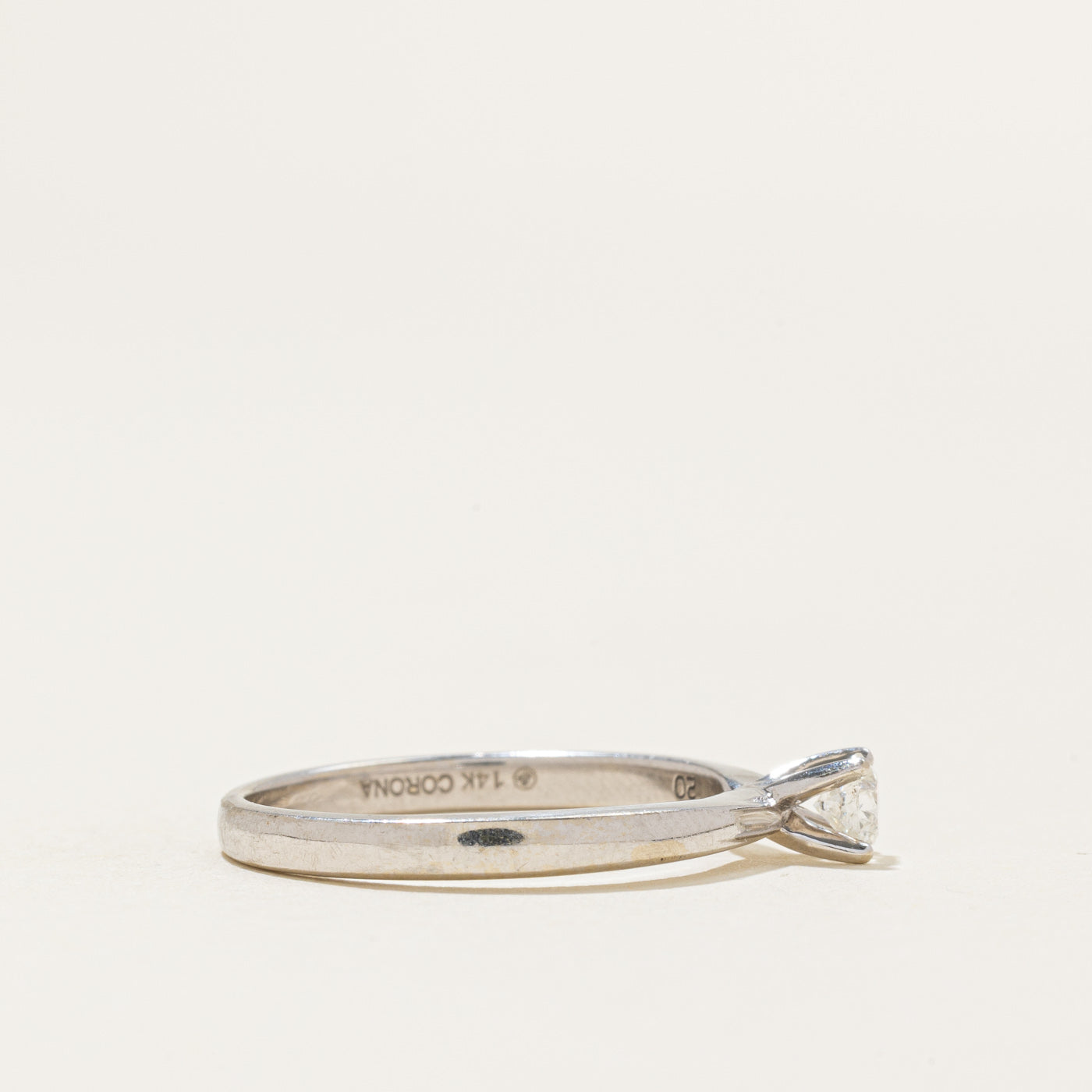 White Gold Solitaire Diamond Ring | 0.18ct | SZ 6.75 |