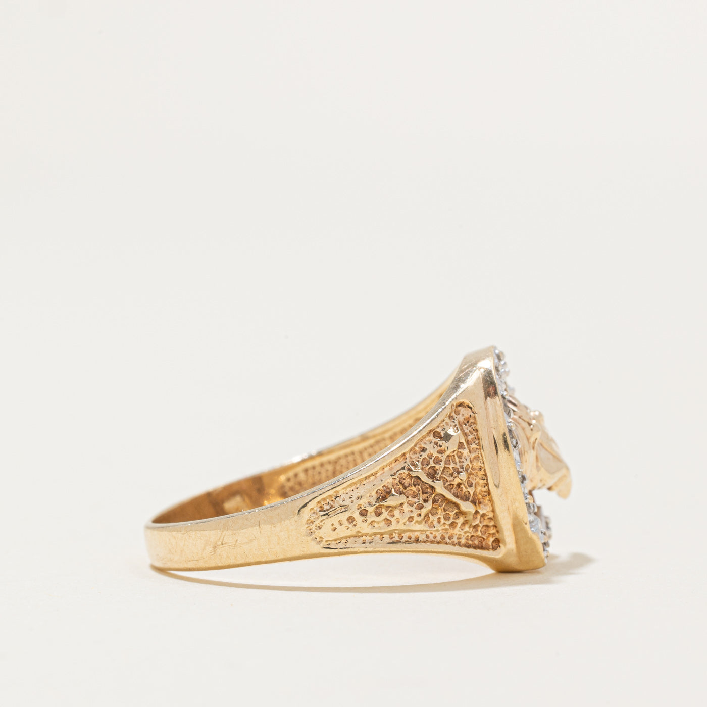 Diamond Horse & Horseshoe Ring | 0.06ctw | SZ 9.75 |