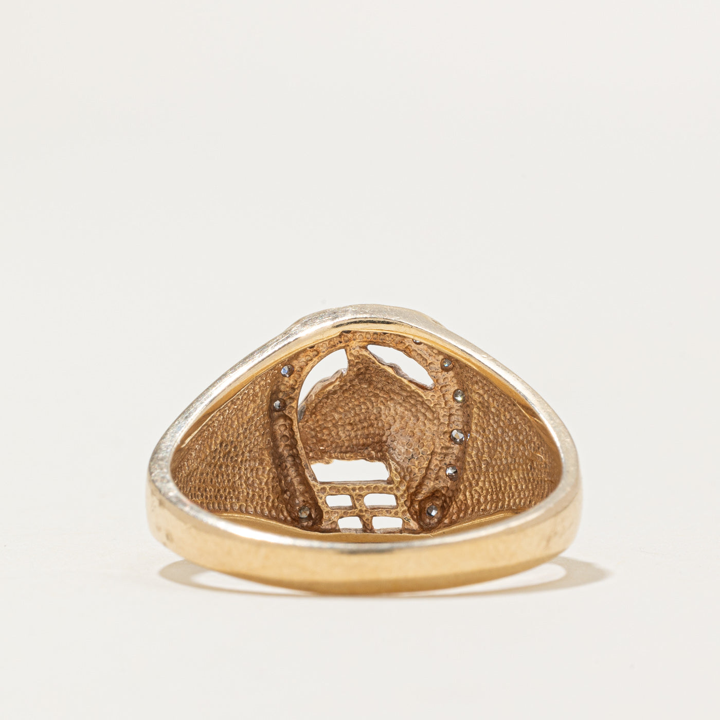 Diamond Horse & Horseshoe Ring | 0.06ctw | SZ 9.75 |