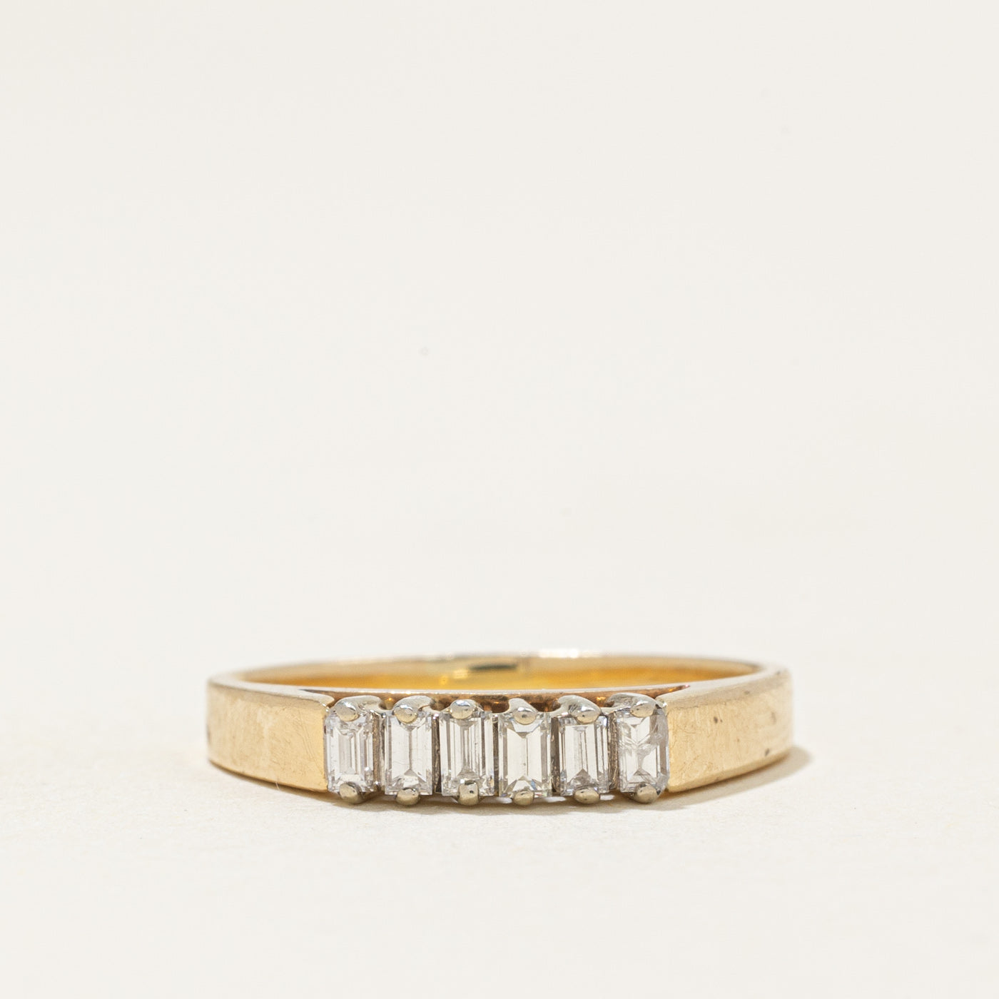 Six Stone Baguette Cut Diamond Band | 0.15ctw | SZ 4.5 |