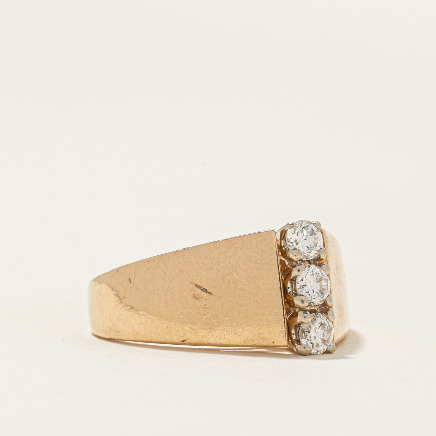 Three Stone Diamond Column Ring | 0.31ctw | SZ 8.25 |