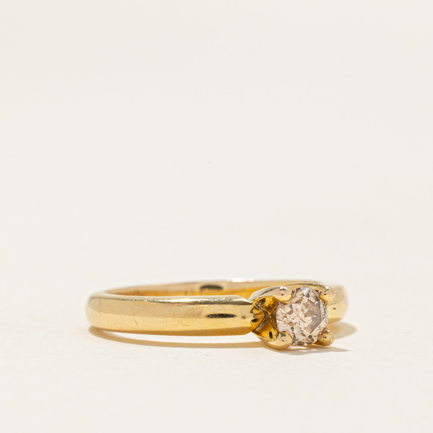 High Set Solitaire Champagne Diamond Ring | 0.29ct | SZ 5.75 |