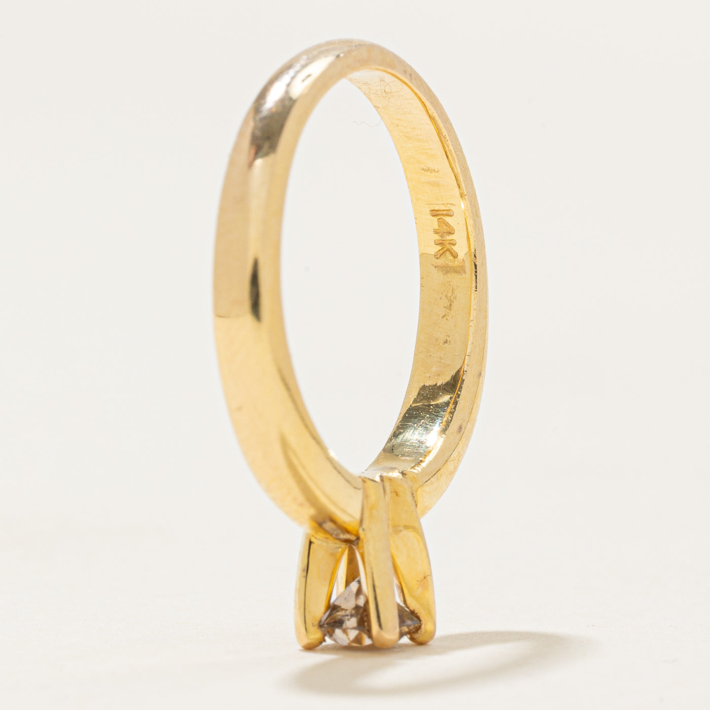 High Set Solitaire Champagne Diamond Ring | 0.29ct | SZ 5.75 |